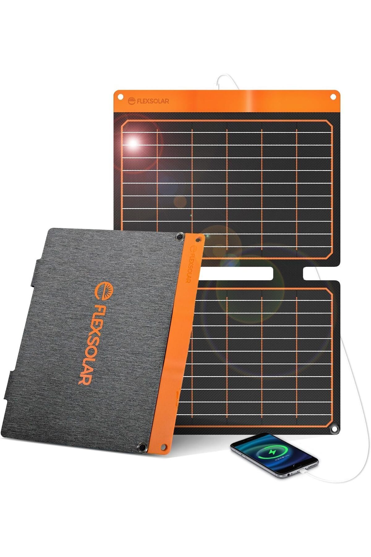 FlexSolar Katlanabilir 20W Taşınabilir Güneş Paneli Şarj Cihazı 2 USB Bağlantı Noktası (USB A/Type-C), IP67