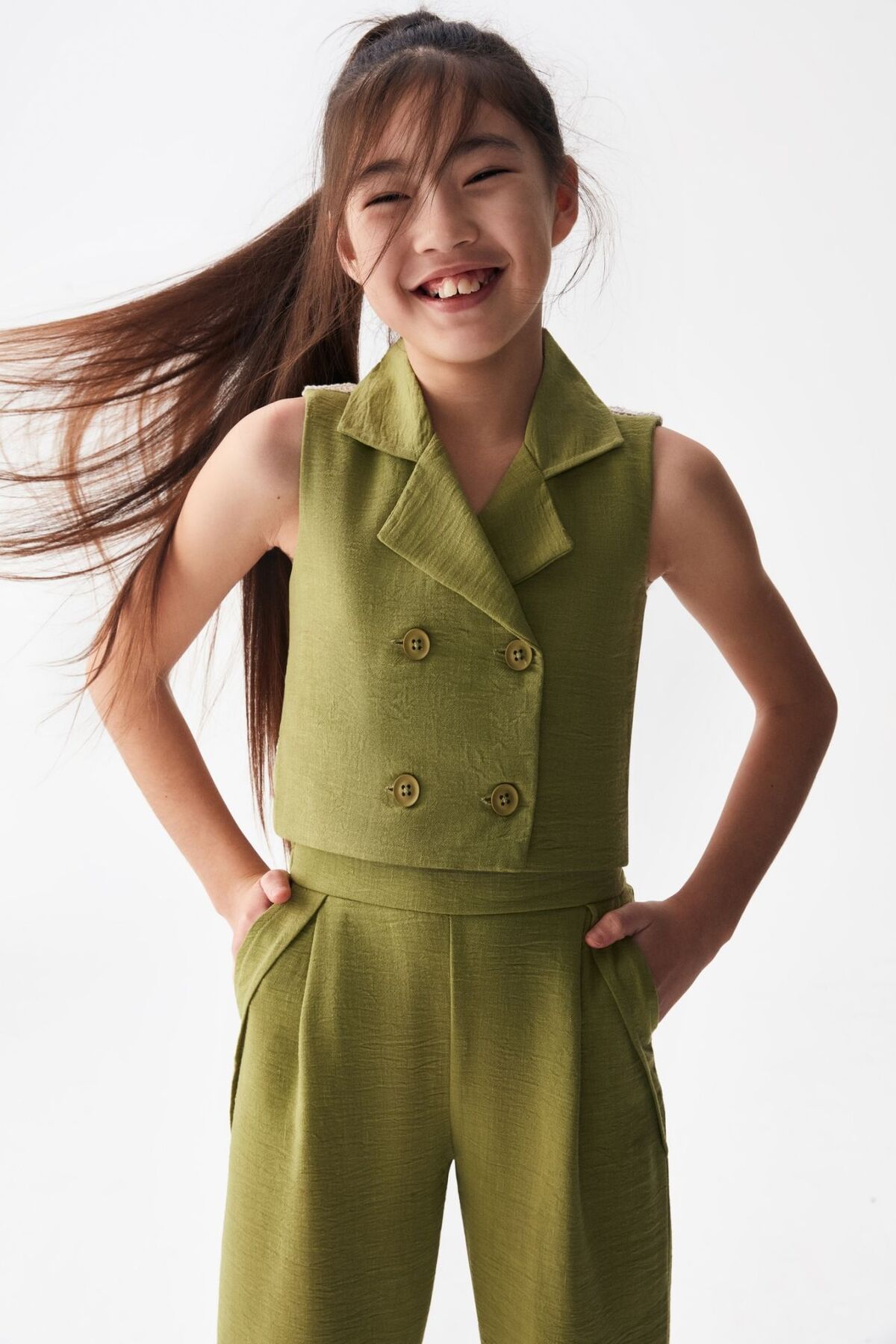 Nk Kids Nk Yeşil Olive Yelek Ceket ( 8-14 Size )