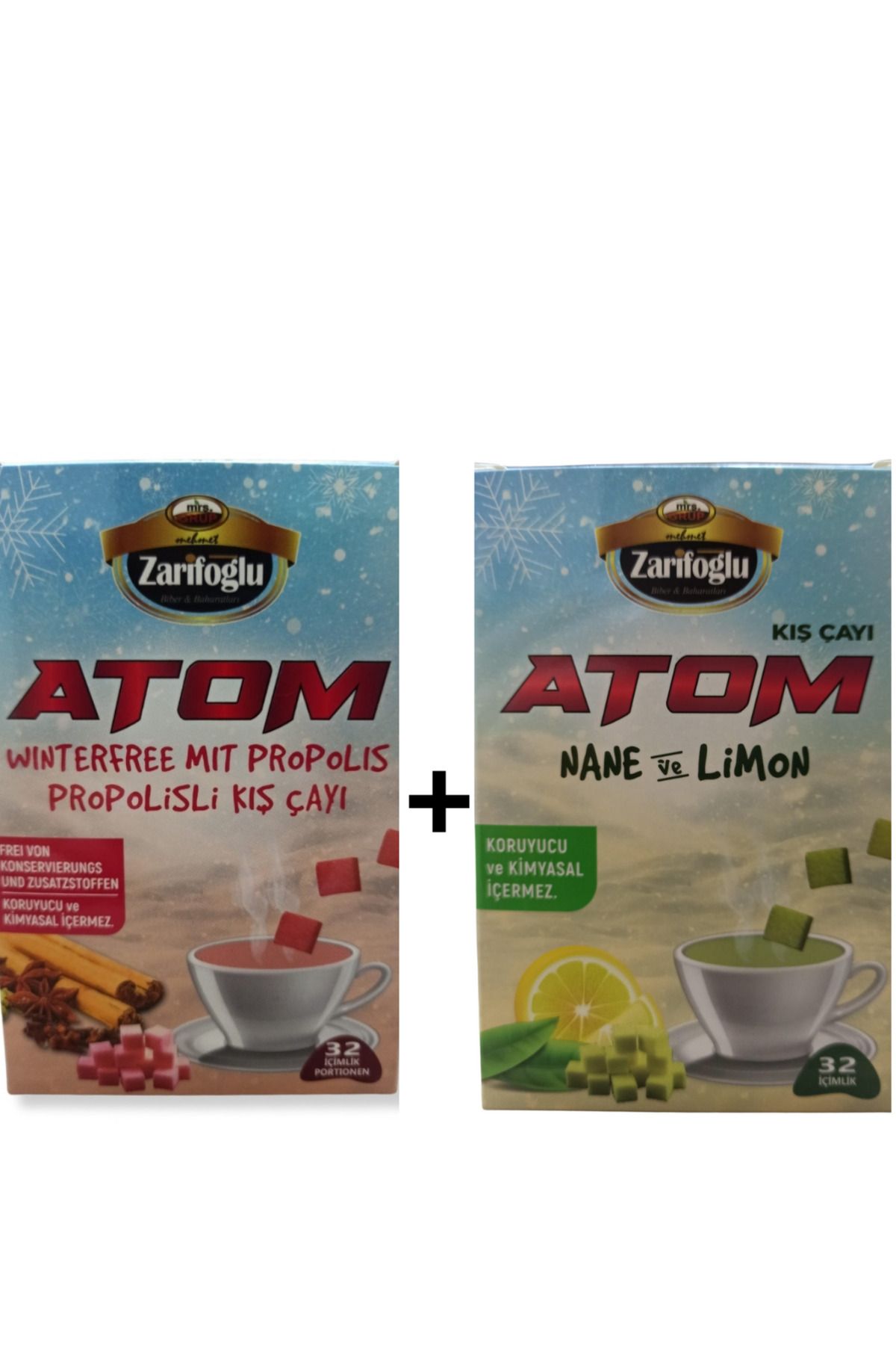Zarifoğlu Nane Limonlu Atom Çayı ve Propolisli Atom Çayı 2 li Set