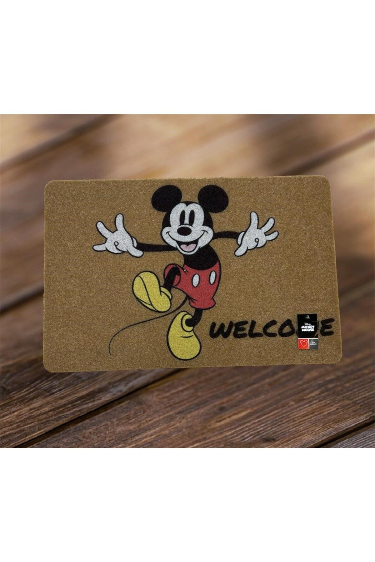 Taç Disney Mıckey Mouse  Dikdörtgen  Kapı Önü Kaymaz Taban  Paspas 40x60 cm