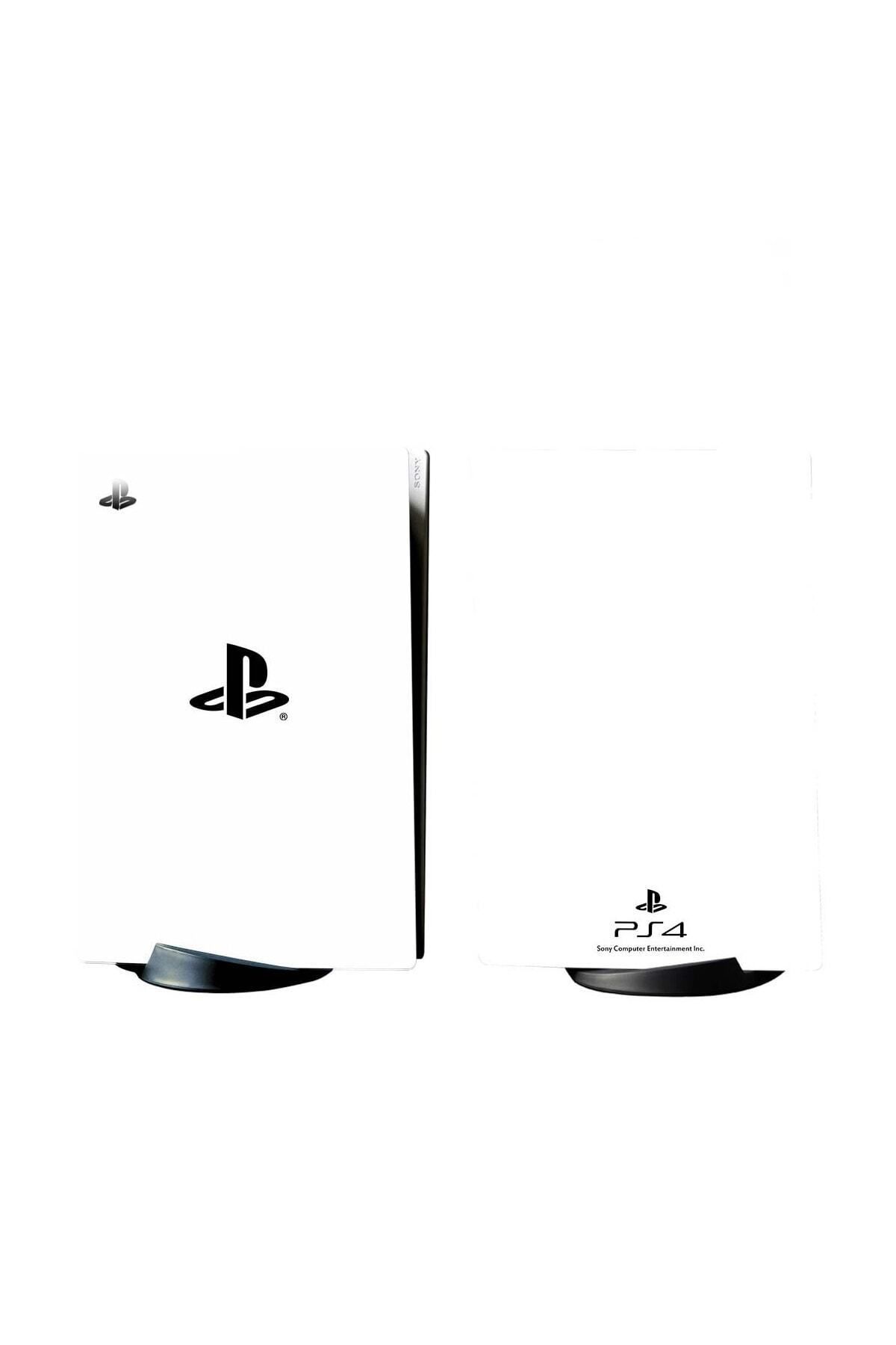KT Decor Beyaz Modern Playstation 5 Standart Dijital Versiyon Sticker Kaplama Seti