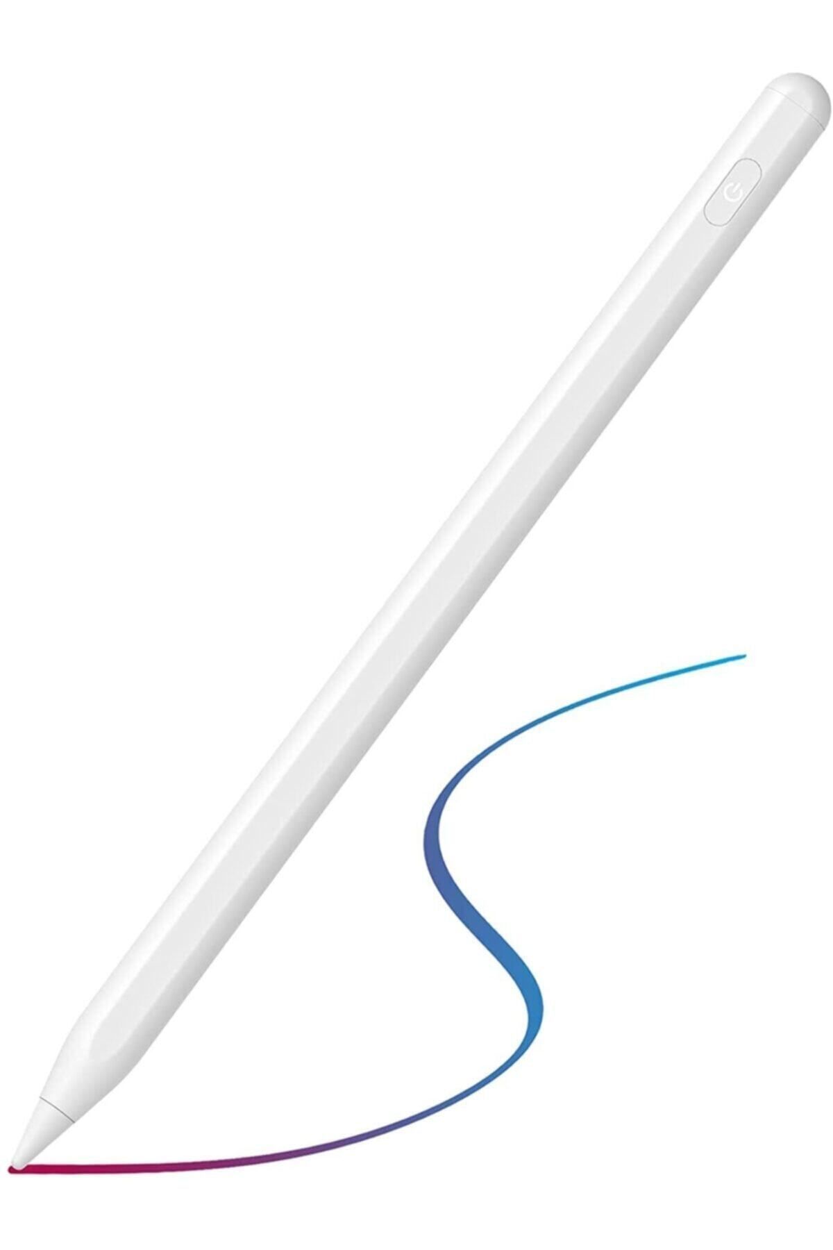 Fuchsia Ipad 10.2 Inç 2021 (9.nesil) Uyumlu Avuç Içi Algılamayan Eğimle Çizim Kalınlığı Değişen Stylus Kalem