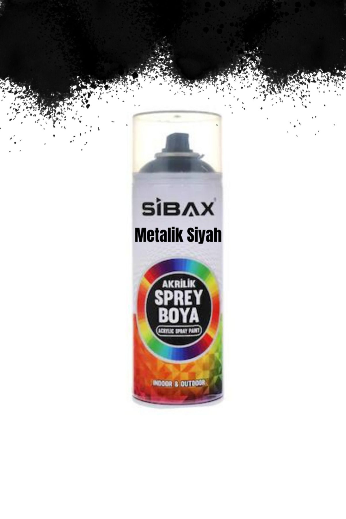 Sibax Akrilik Sprey Boya Metalik Siyah 400 ml