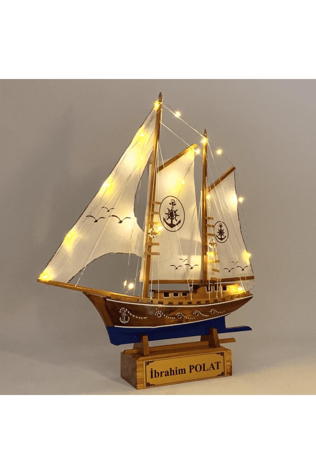 MEGA KANYON Kişiye Özel Tasarım Ahşap Gemi Maketi, El Yapımı Led Işıklı