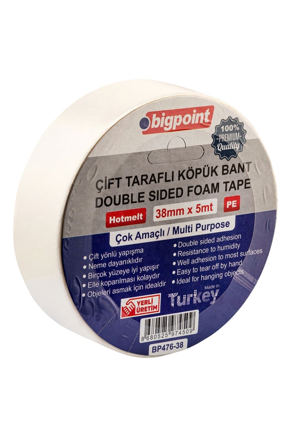 Bigpoint Çift Taraflı Köpük Bant 38mmx5m 4'lü Paket