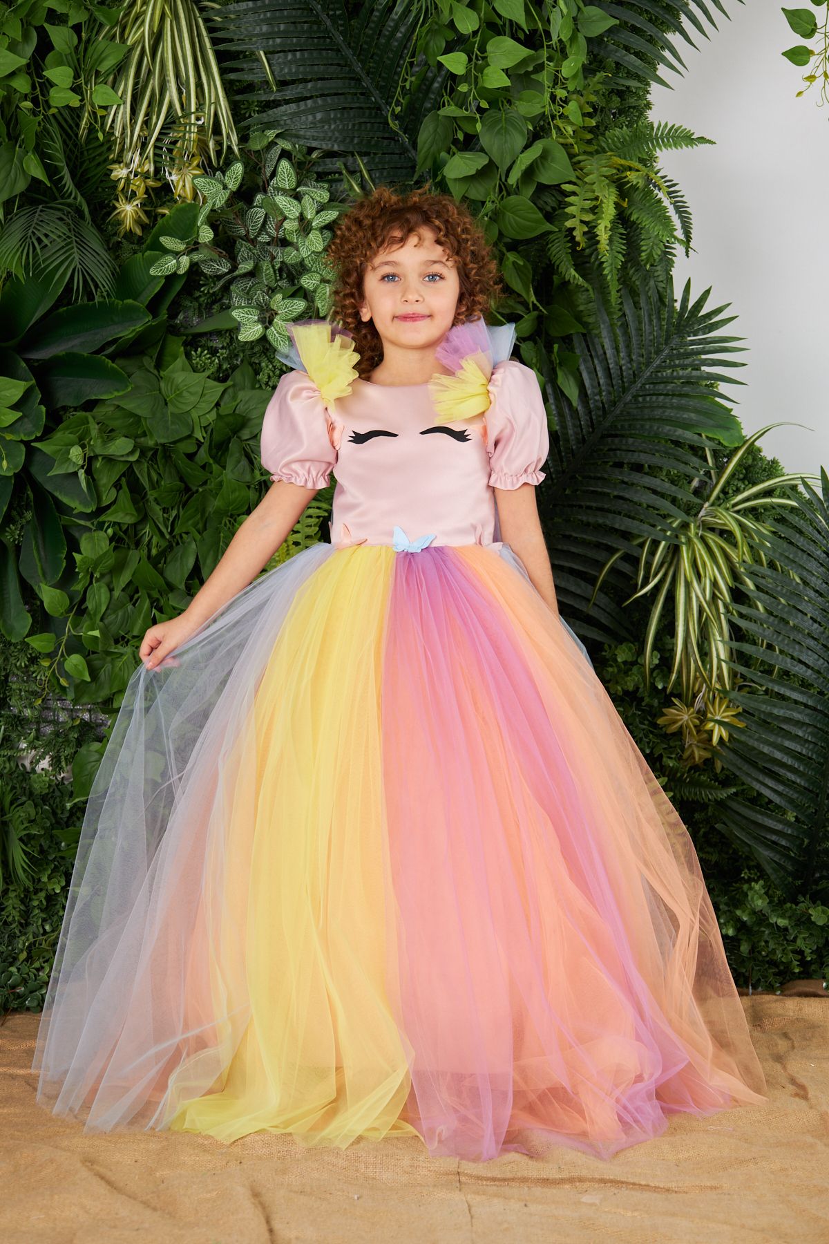 zühre balaban Unicorn Elbise Renkli Kız Çocuk Abiye Elbise