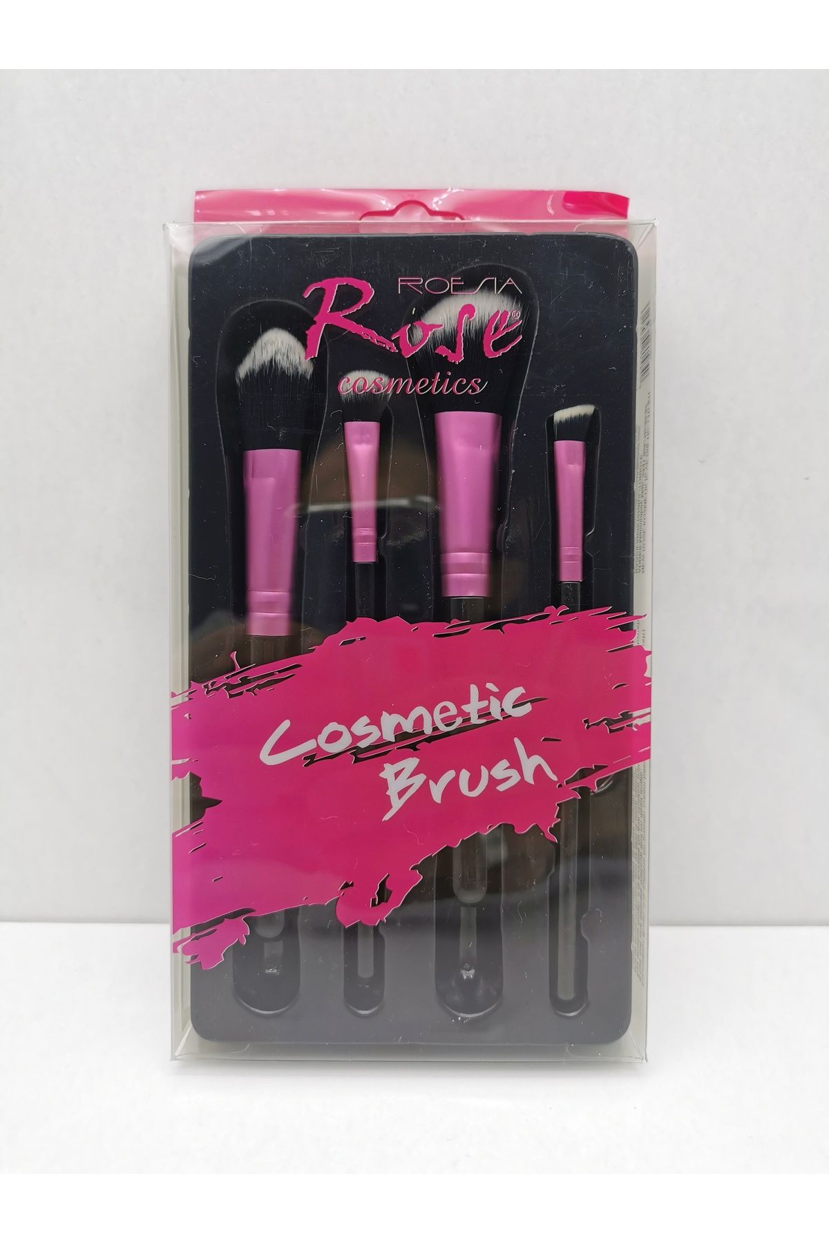 AİLY COSMETİCS Rose Cosmetic Brush Kutulu 4'lü Makyaj Fırça Seti