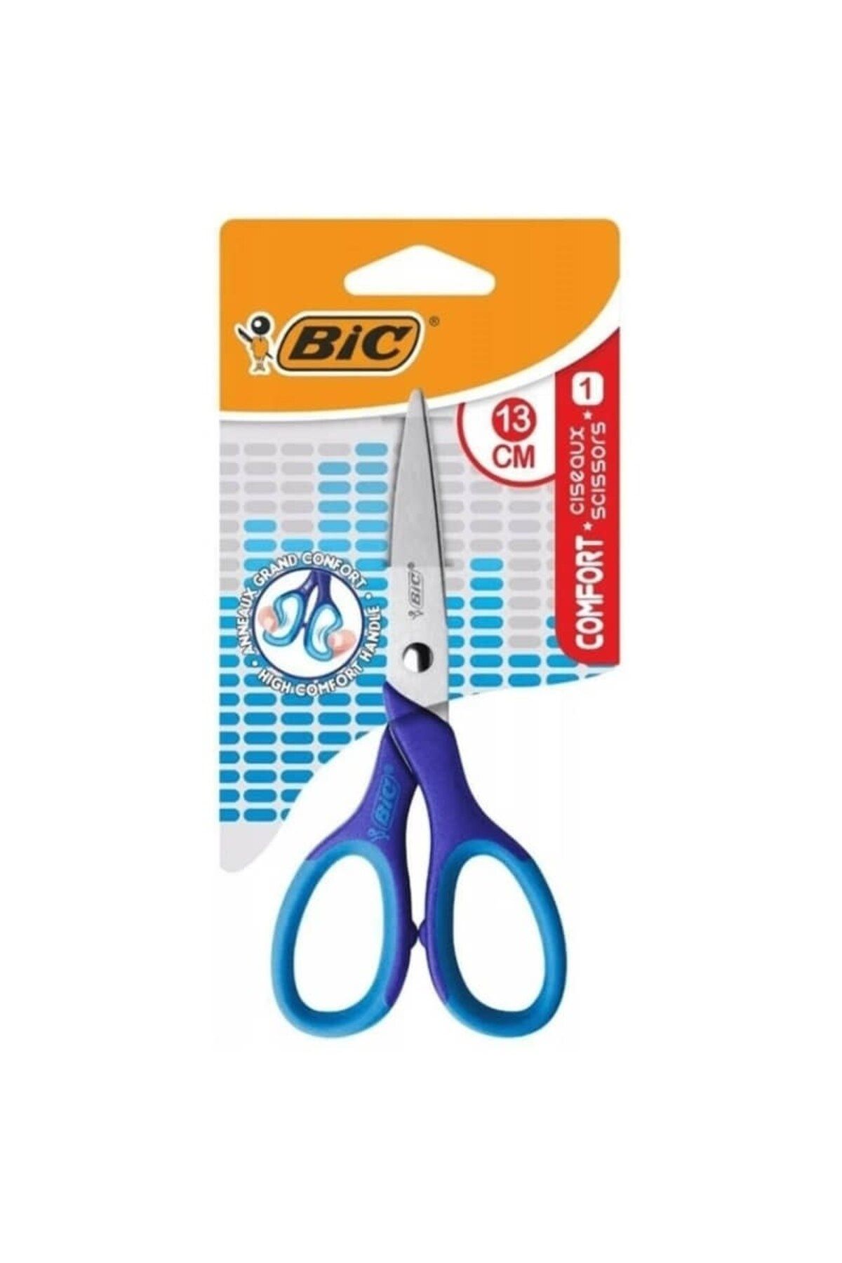 Bic Comfort Yumuşak Tutaçlı Makas 13 cm Mavi