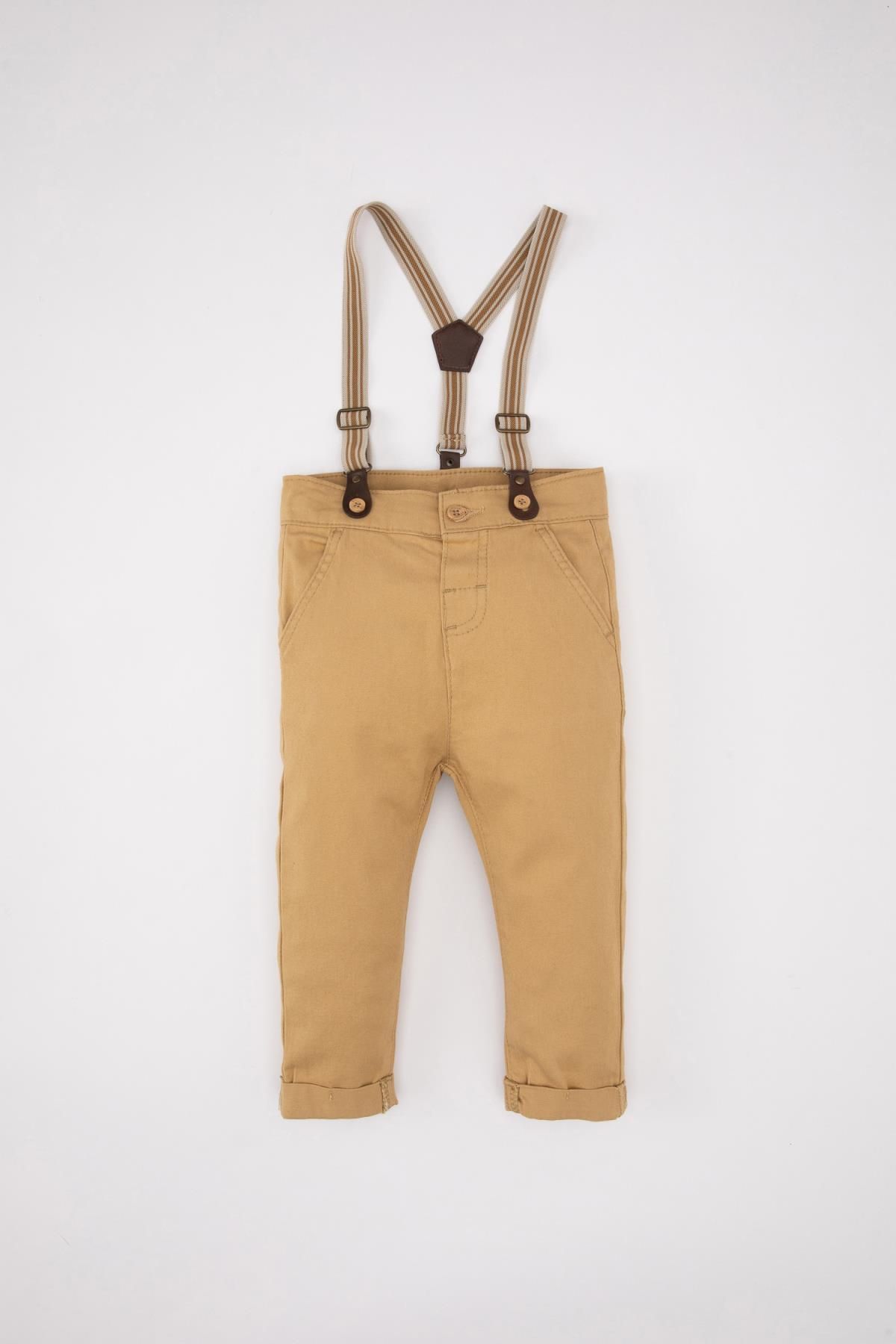 Defacto Erkek Bebek Düz Paça Gabardin Pantolon Pantolon Askısı 2'li Takım B9246a524sp
