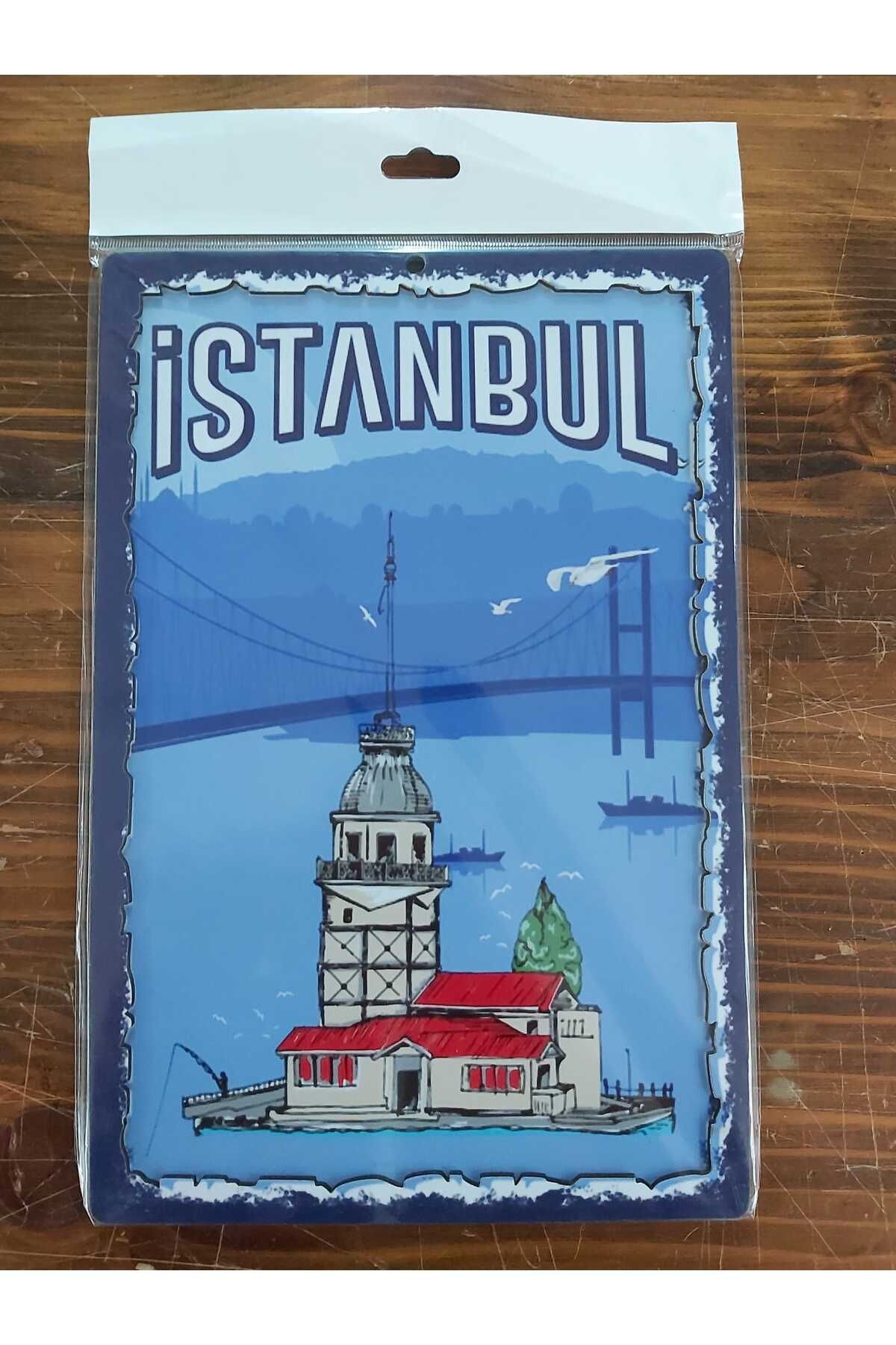 Mnk Taksim Istanbul Temalı Retro Ahşap Tablo 20x30 cm