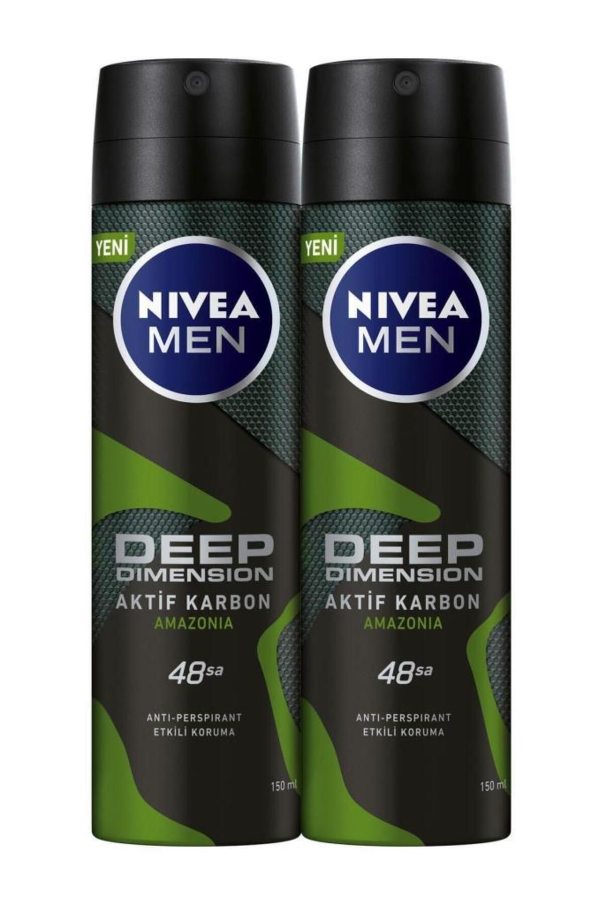 NIVEA Deep Dimension Amazonia 48 Saat Anti-perspirant Koruma 150ml X2 Adet Men Erkek Sprey Deodorant
