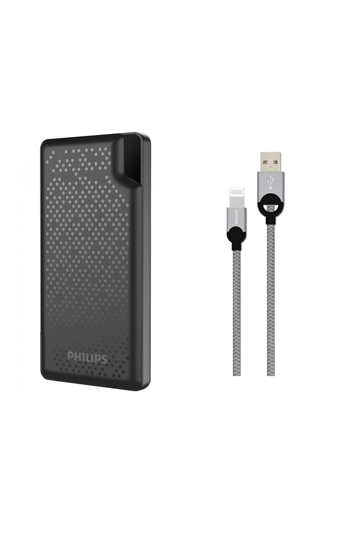 Philips 10000mAh Apple MFI Lisanslı UsbA to Lightning 1.2Metre Kablolu Set DLP2010NB/62+DLC2508N