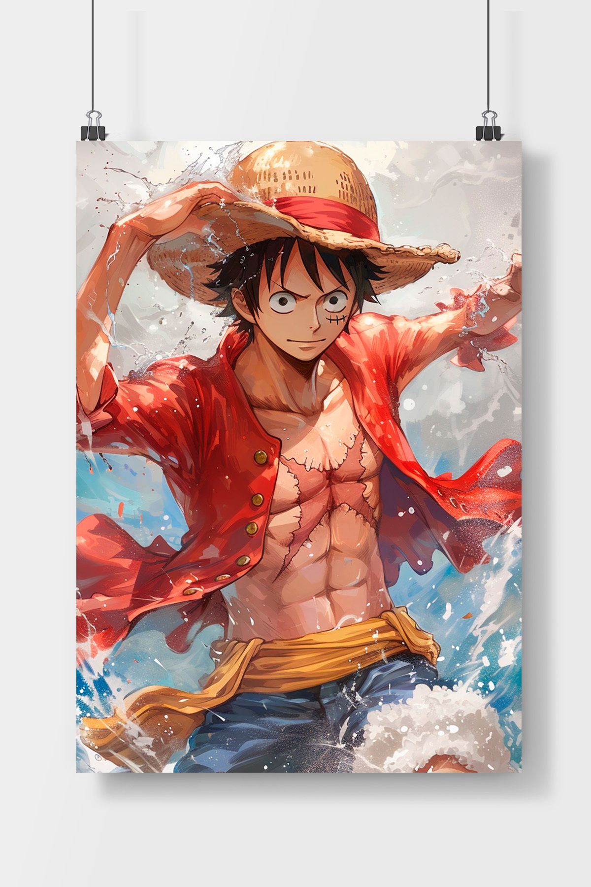 Trend One Piece Hasır Şapkalı Luffy Anime Poster Çerçevesiz Parlak Fotoğraf Kağıdı Fiyatı 2706