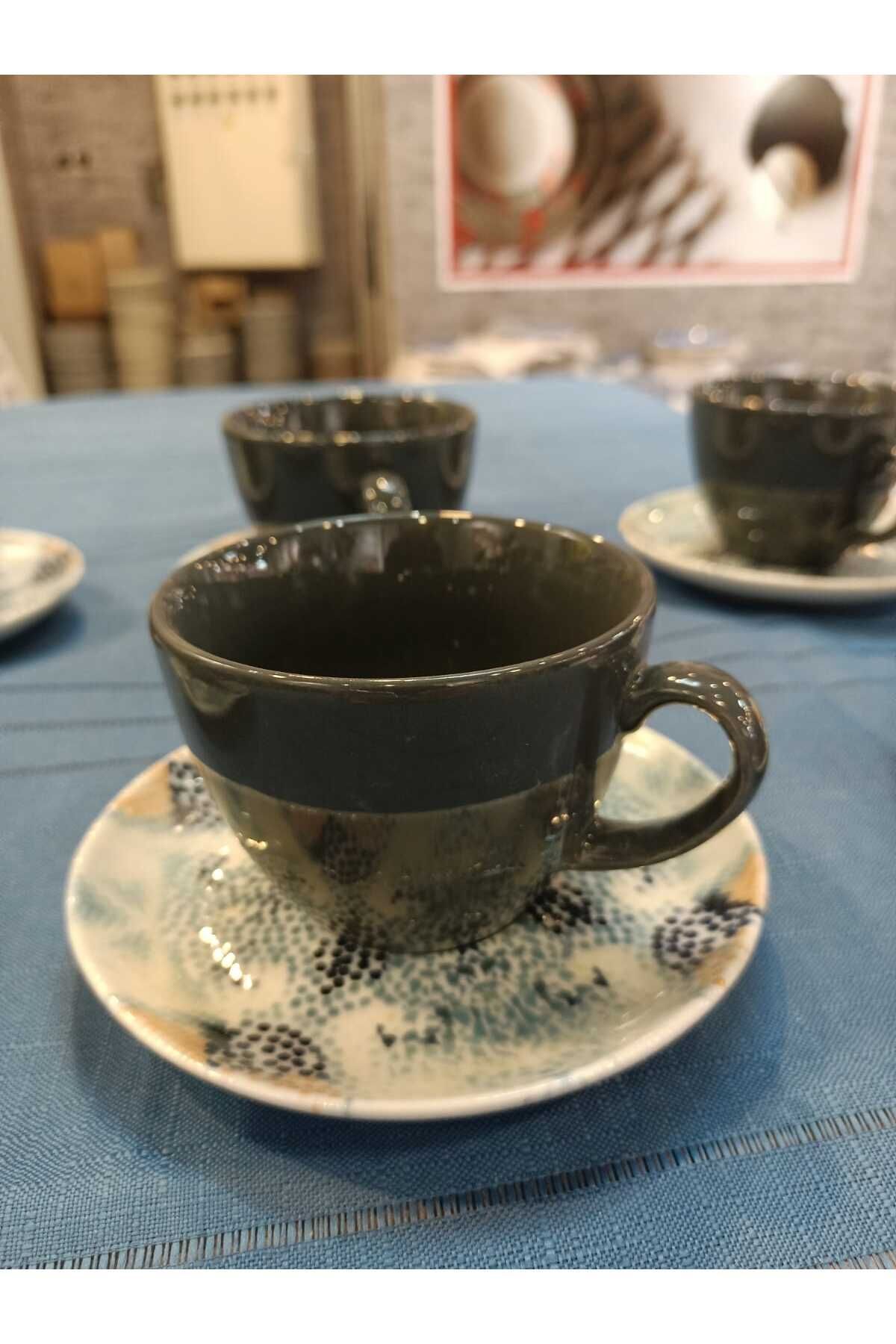 Tulü Porselen 6 kişilik porselen çay fincan takımı