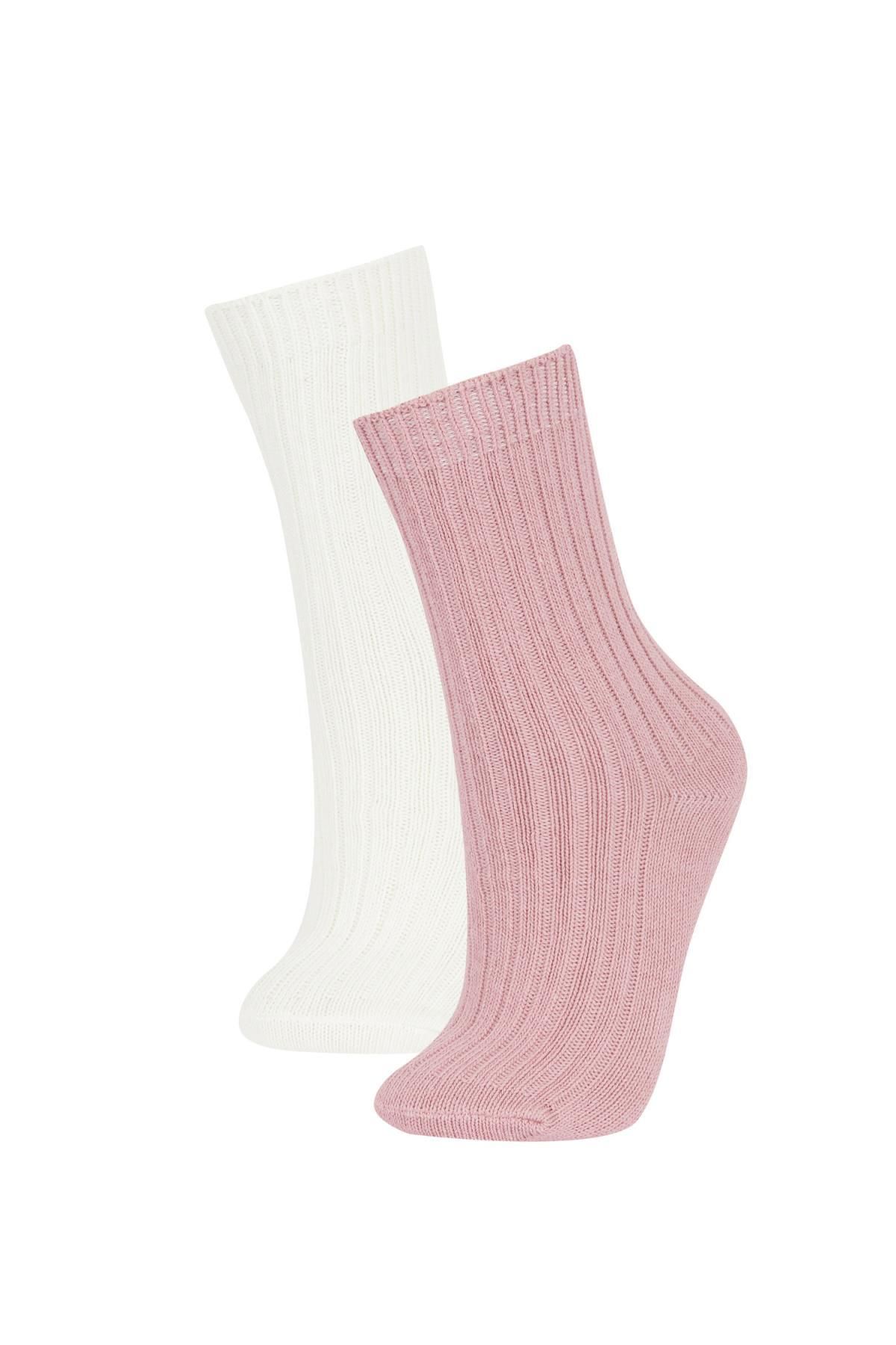 Defacto Kadın 2'li Pamuklu Kışlık Çorap Y7654azns