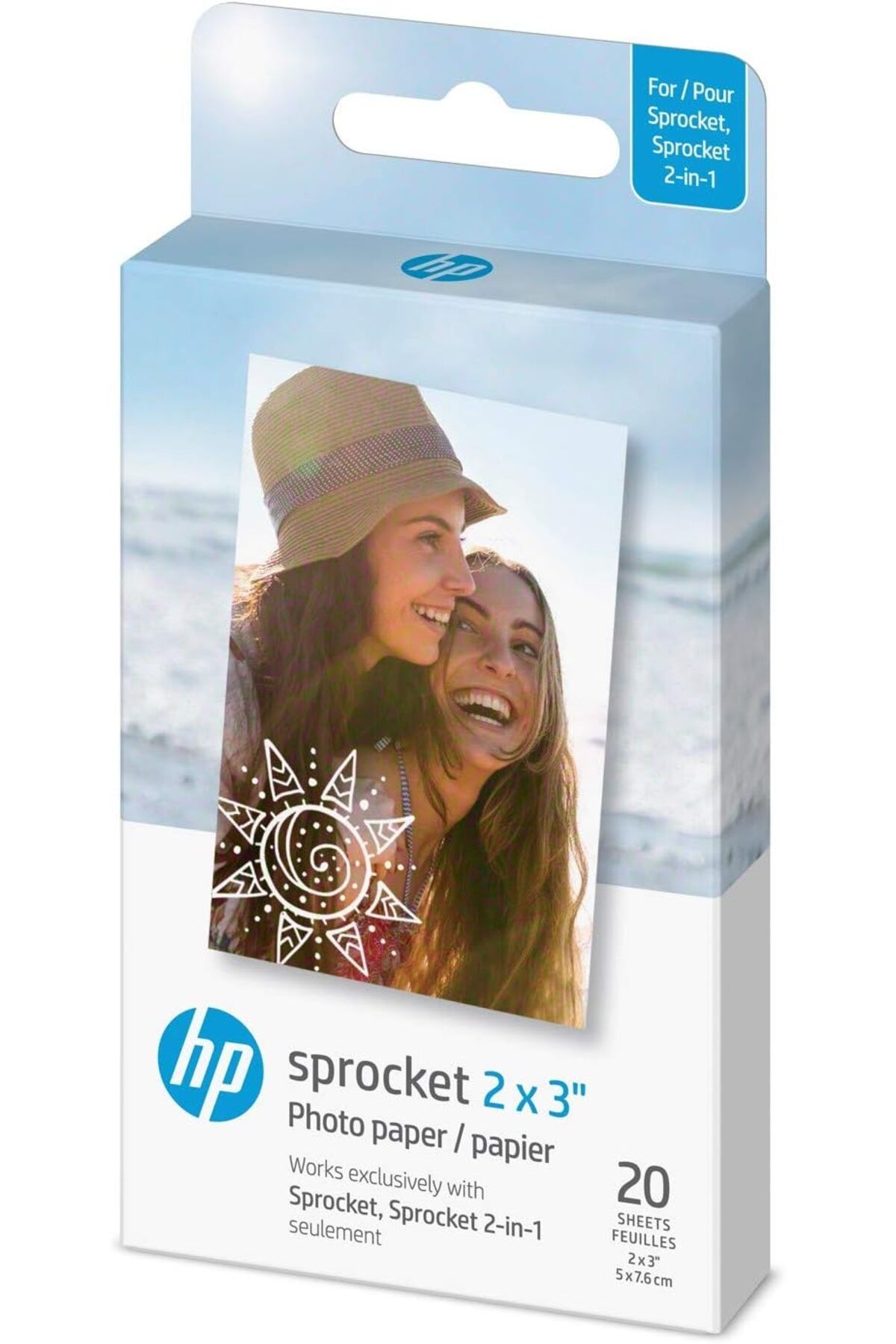 HP Sprocket Fotoğraf Yazıcıları İçin 5x7,6 cm Birinci Sınıf Çinko Çıkartma Fotoğraf Kağıdı 20 Yaprak