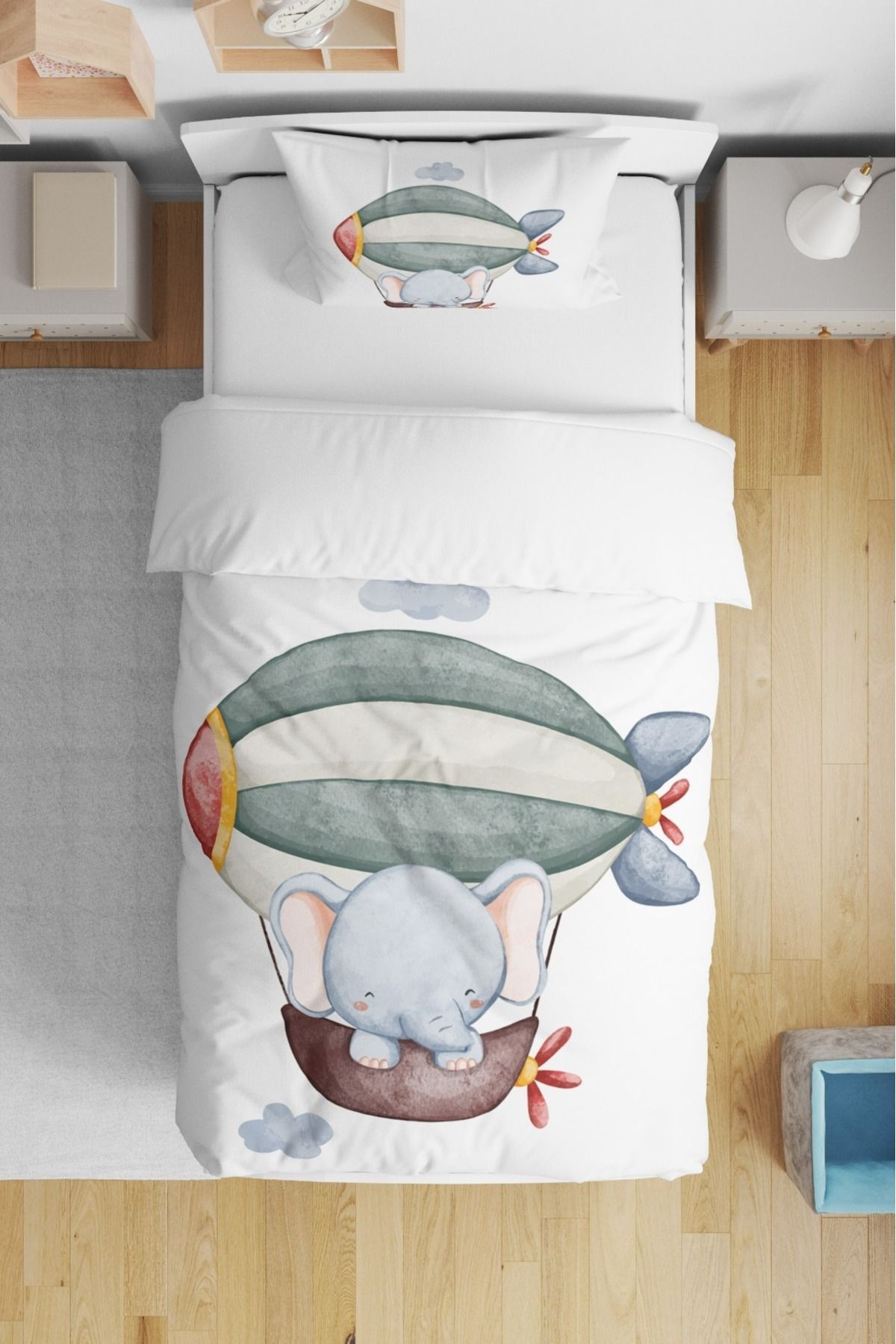 dekor design Silikon Yorganlı Bebek Uyku Seti - Zeblindeki Fil