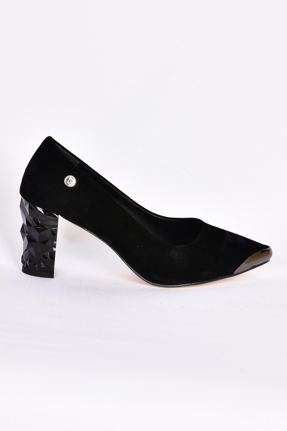 Pierre Cardin 51752 Kadın Siyah Süet Topuklu Ayakkabı