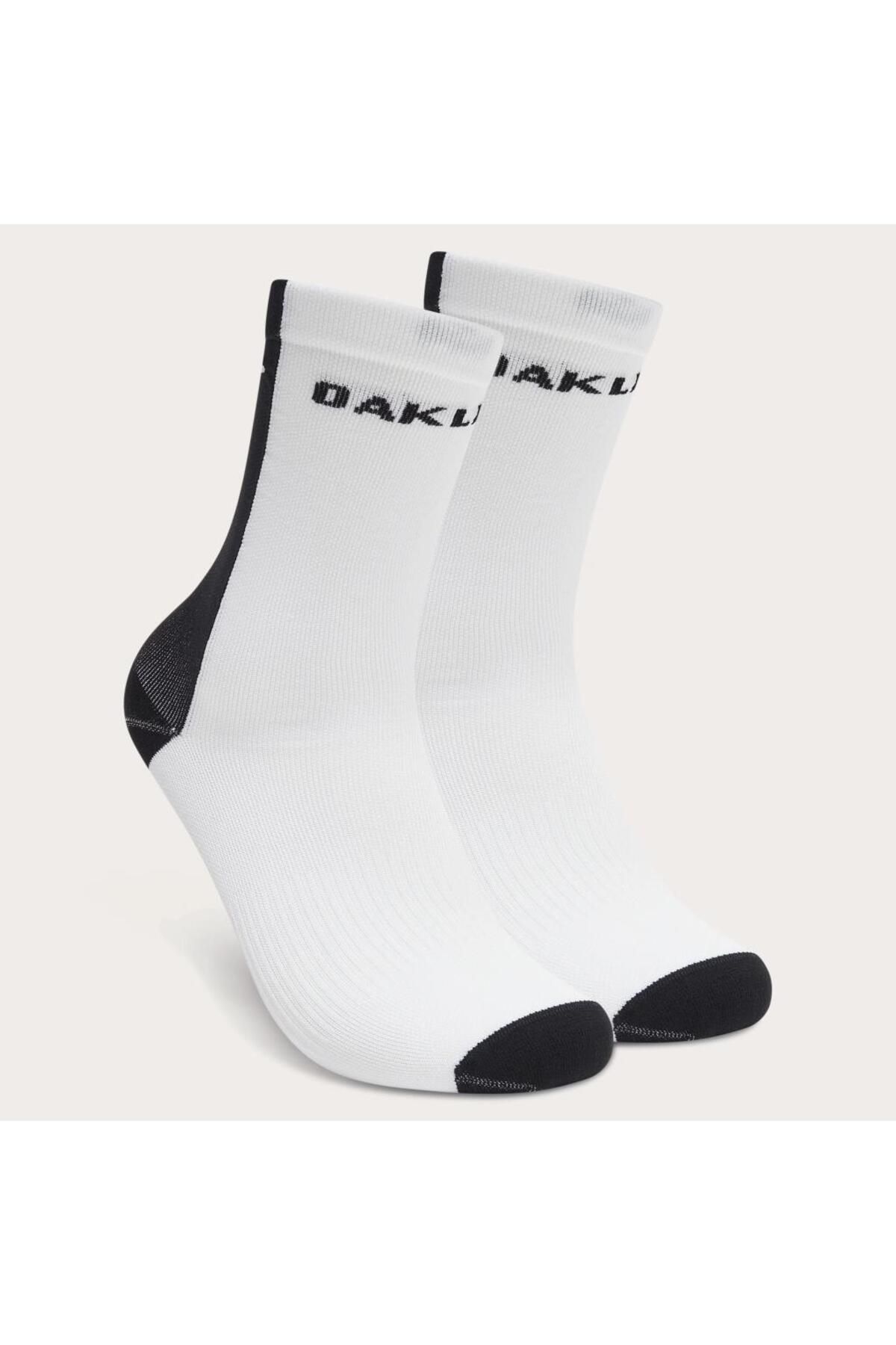 Oakley Icon Road Short Socks Kısa Bisiklet Çorabı FOS901235 104 White Black