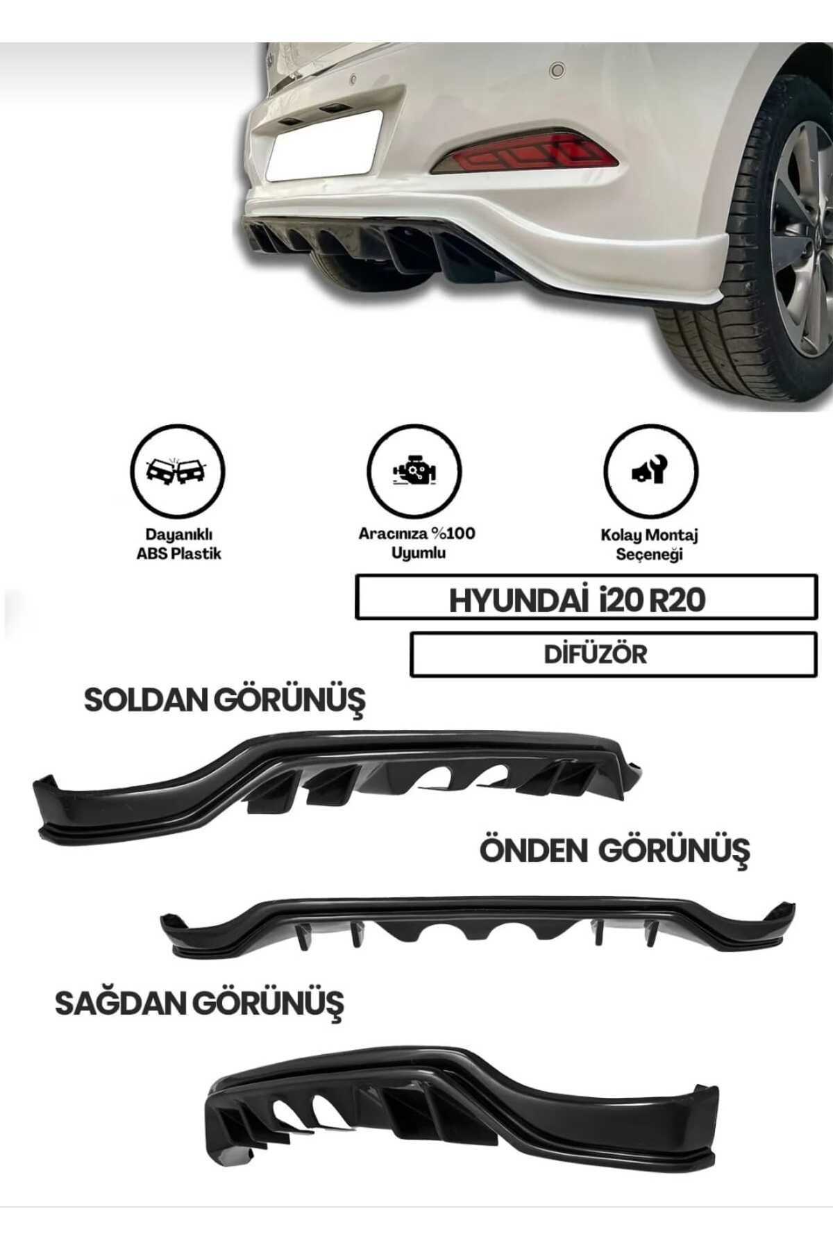 GÜNEŞLİ GARAJ Hyundai I20 R20 Uyumlu Difüzör (plastik)