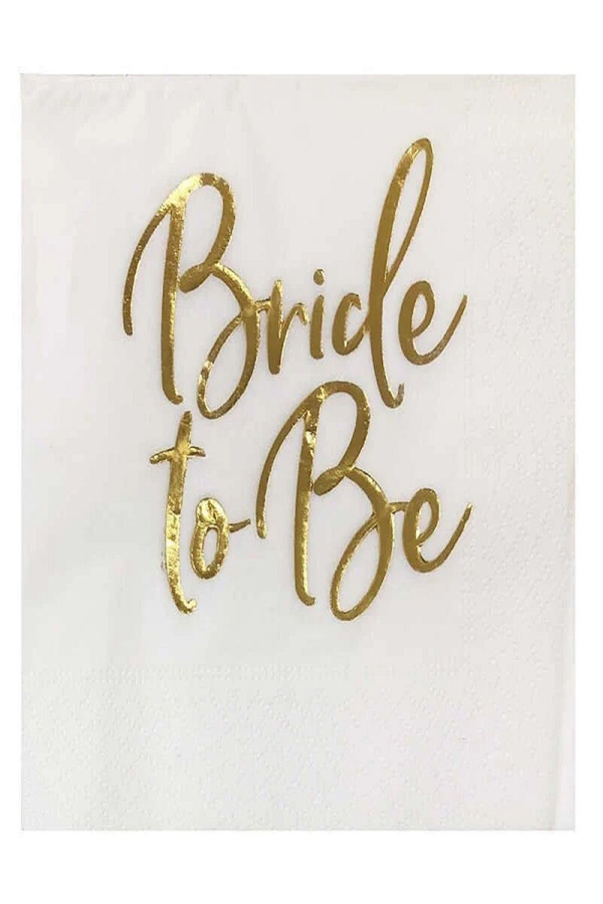 Renkli Parti Bride To Be Bekarlığı Veda Baskılı Gold Varaklı Peçete 20 Adet