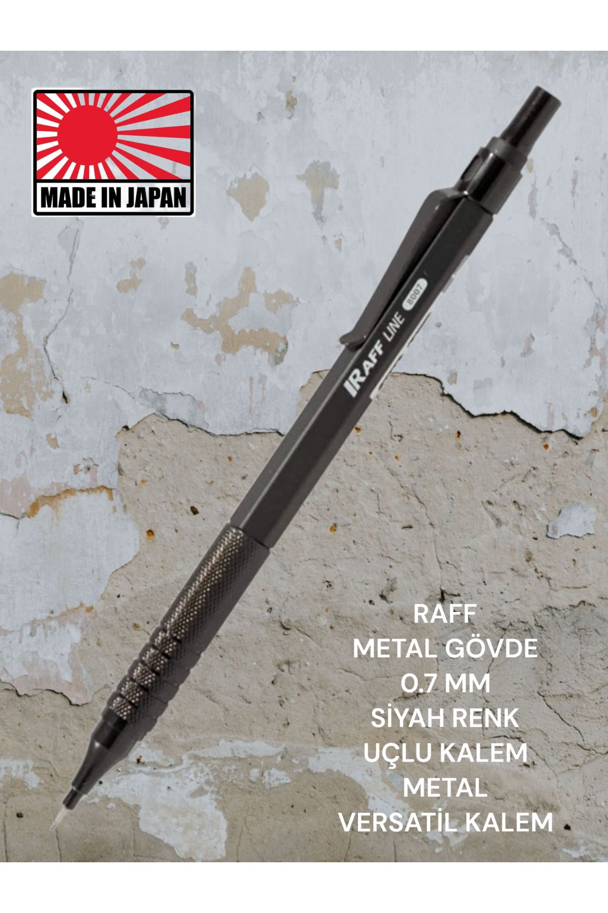 SEYFİKİRTASİYE RAFF METAL GÖVDE 0.7 MM SİYAH RENK UÇLU KALEM METAL VERSATİL KALEM