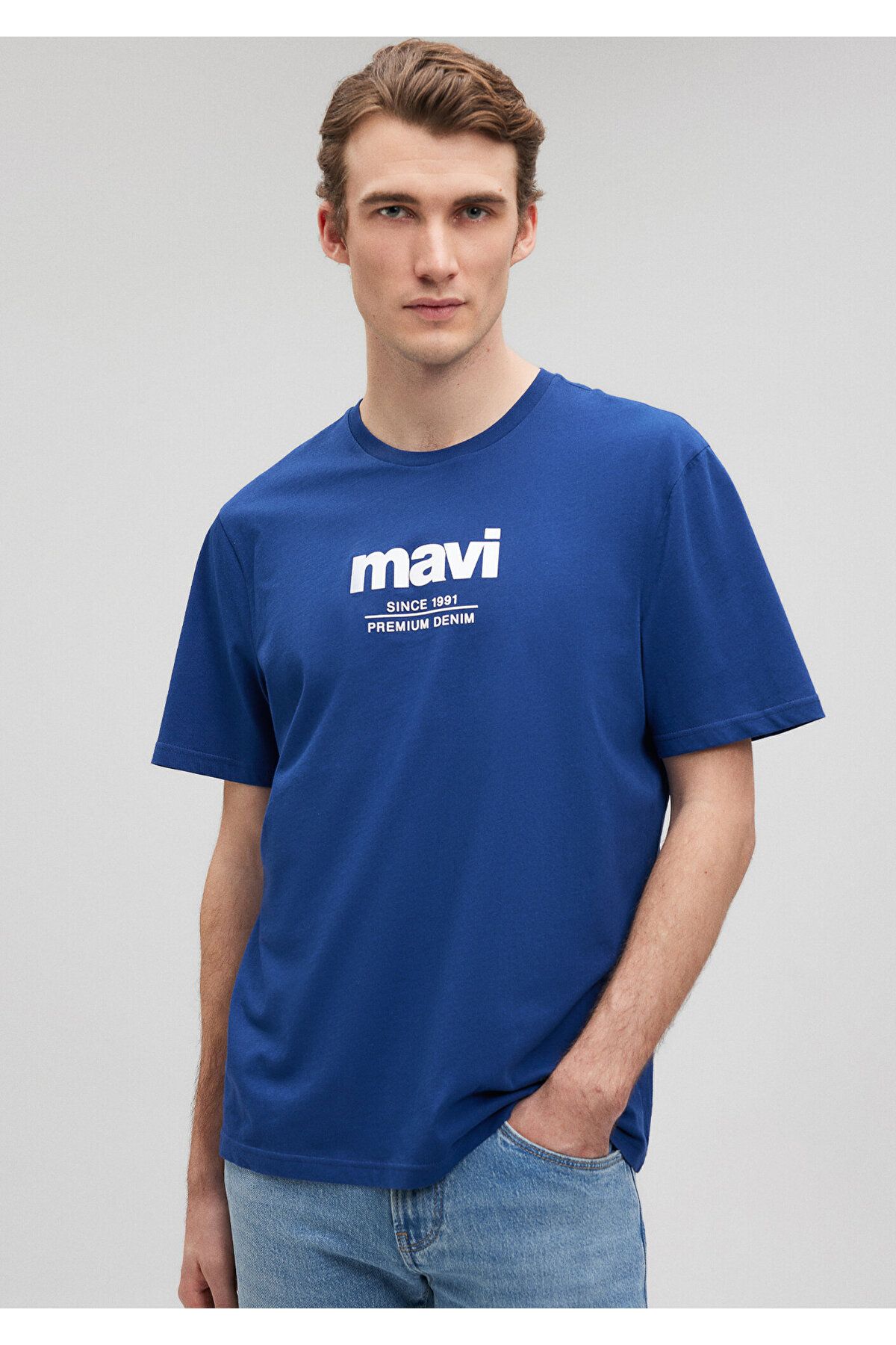 Mavi Logo Baskılı Lacivert Tişört Regular Fit / Normal Kesim 066849-70758