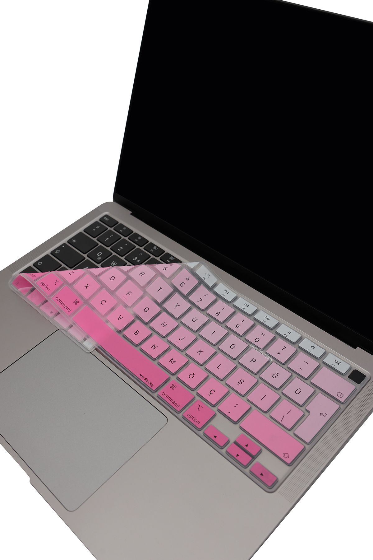 Mcstorey Macbook Air M1 ile Uyumlu Klavye Koruyucu TouchID A2179 A2337 Türkçe Baskı Gradient