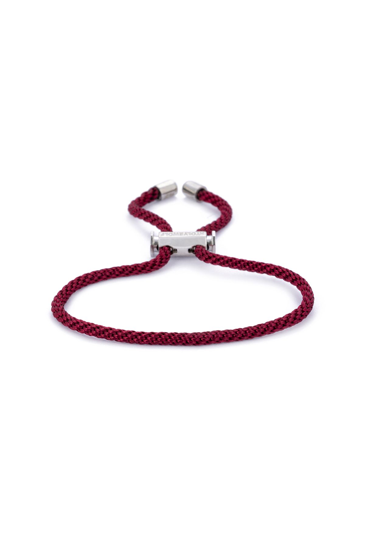 Atolyewolf Claret Red Lace Bracelet in Silver