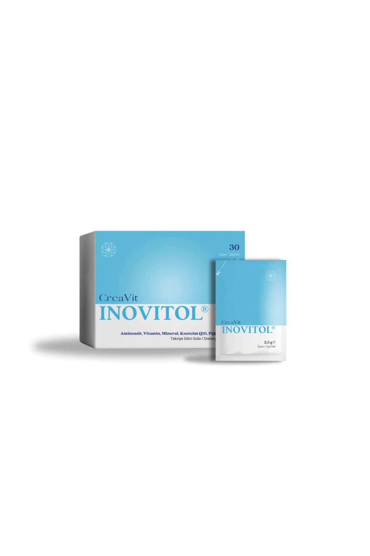 Creavit Inovitol® Aminoasit, Vitamin, Mineral, Q10, EGCG ve PQQ İçeren Takviye Edici Gıda, 30 Saşe