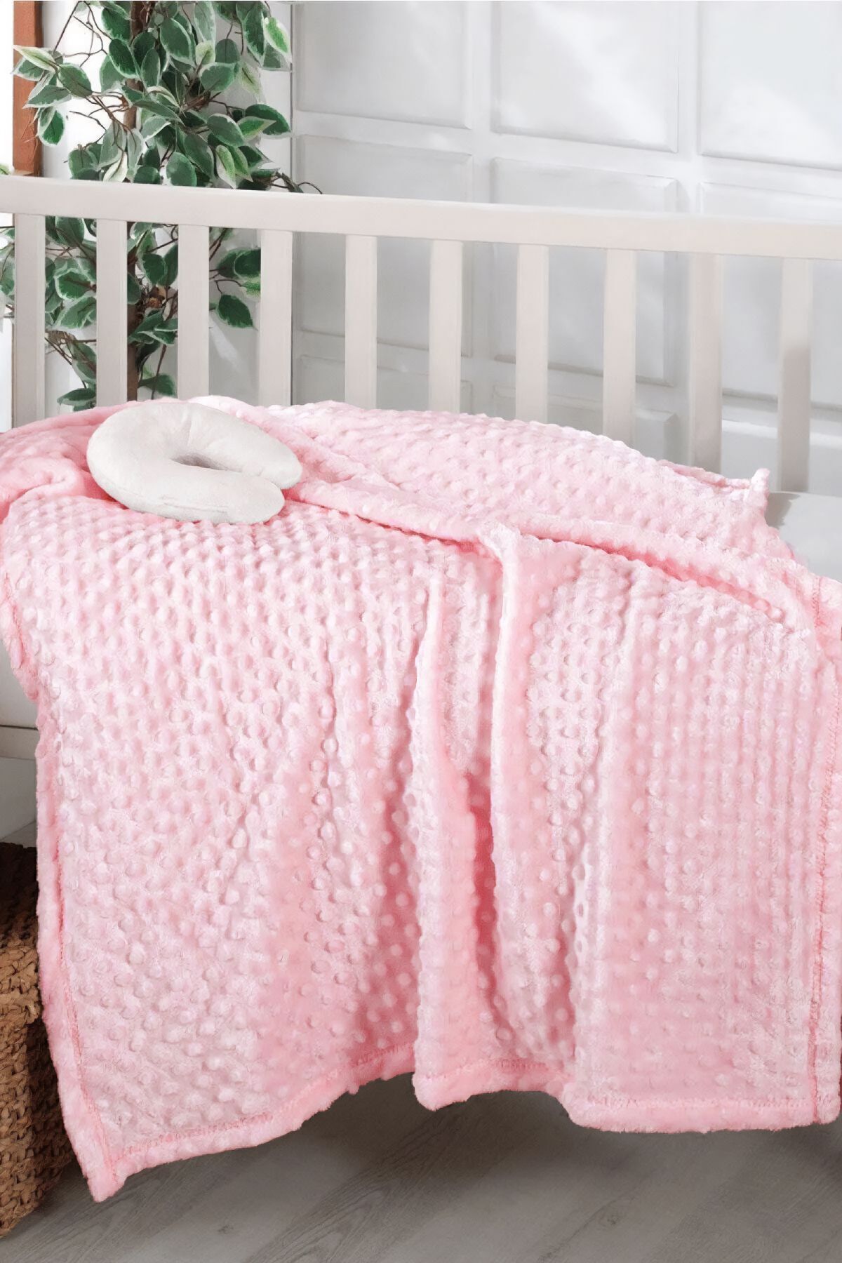 AKSU İpeksoft Tomurcuk Boyunluk Hediyeli Bebek Battaniyesi - Pembe