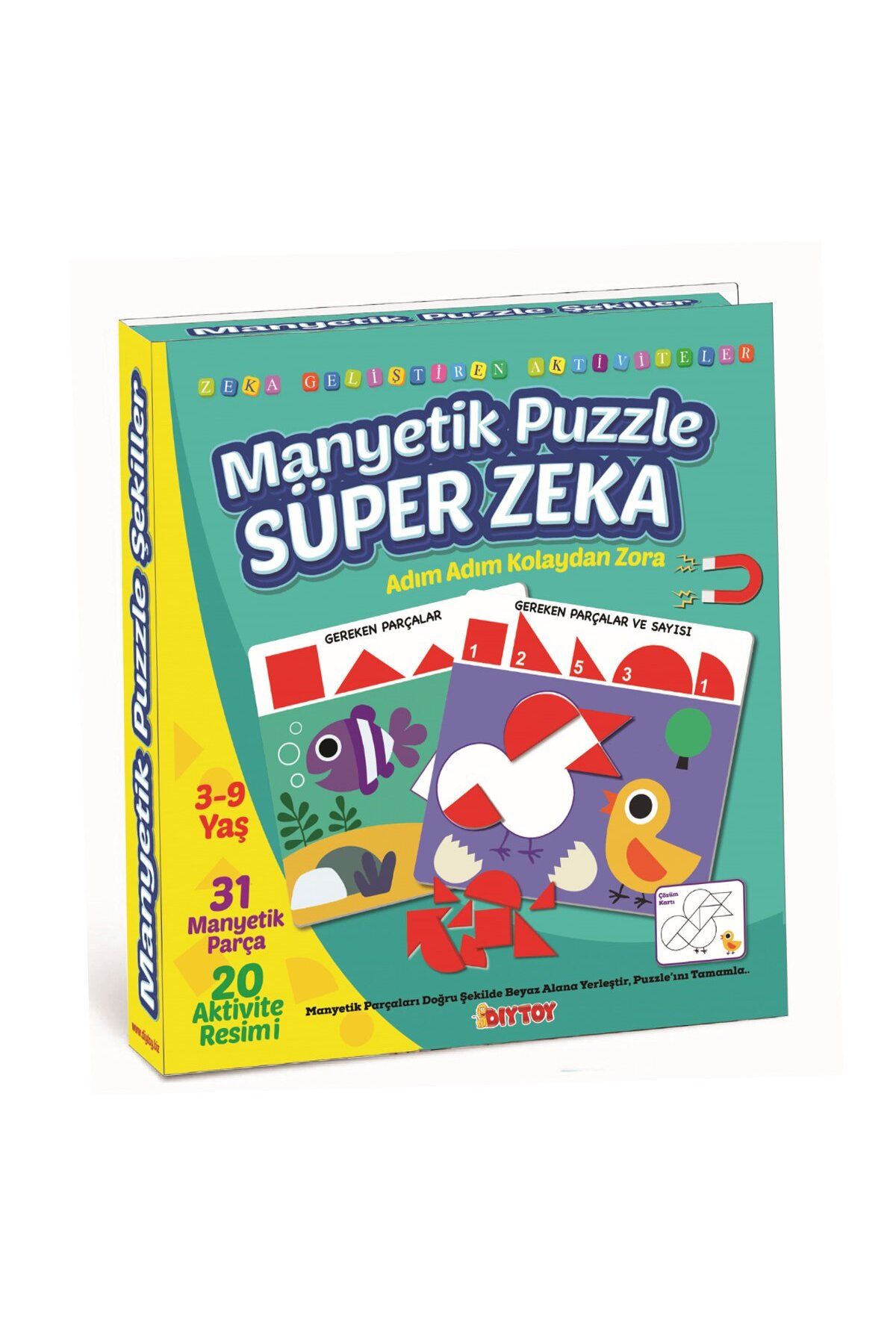 DIY Toys FABBATOYS Manyetik Puzzle - Super Zeka / 31 Parça Puzzle / 3-9 yaş