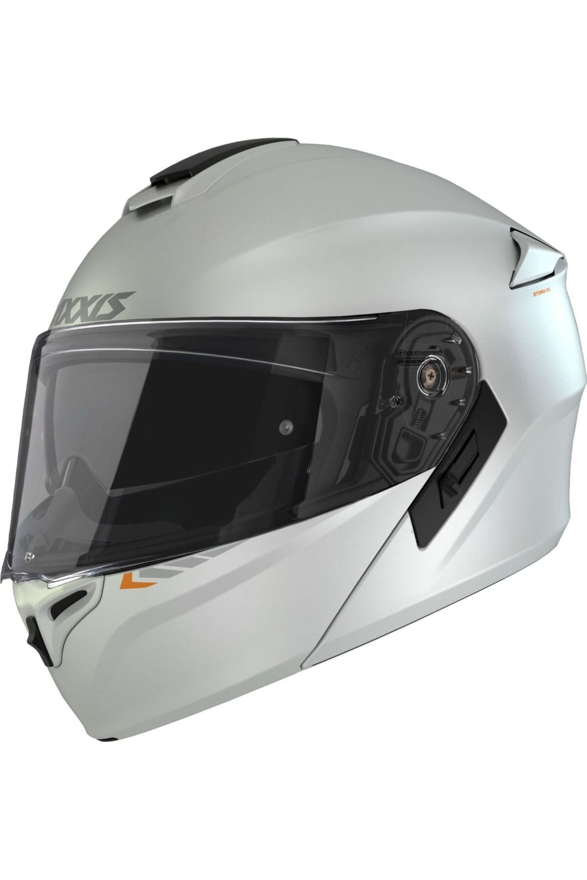 Axxis Axxıs Storm Gloss Whıte Çene Açılır Motosiklet Kaskı Beyaz