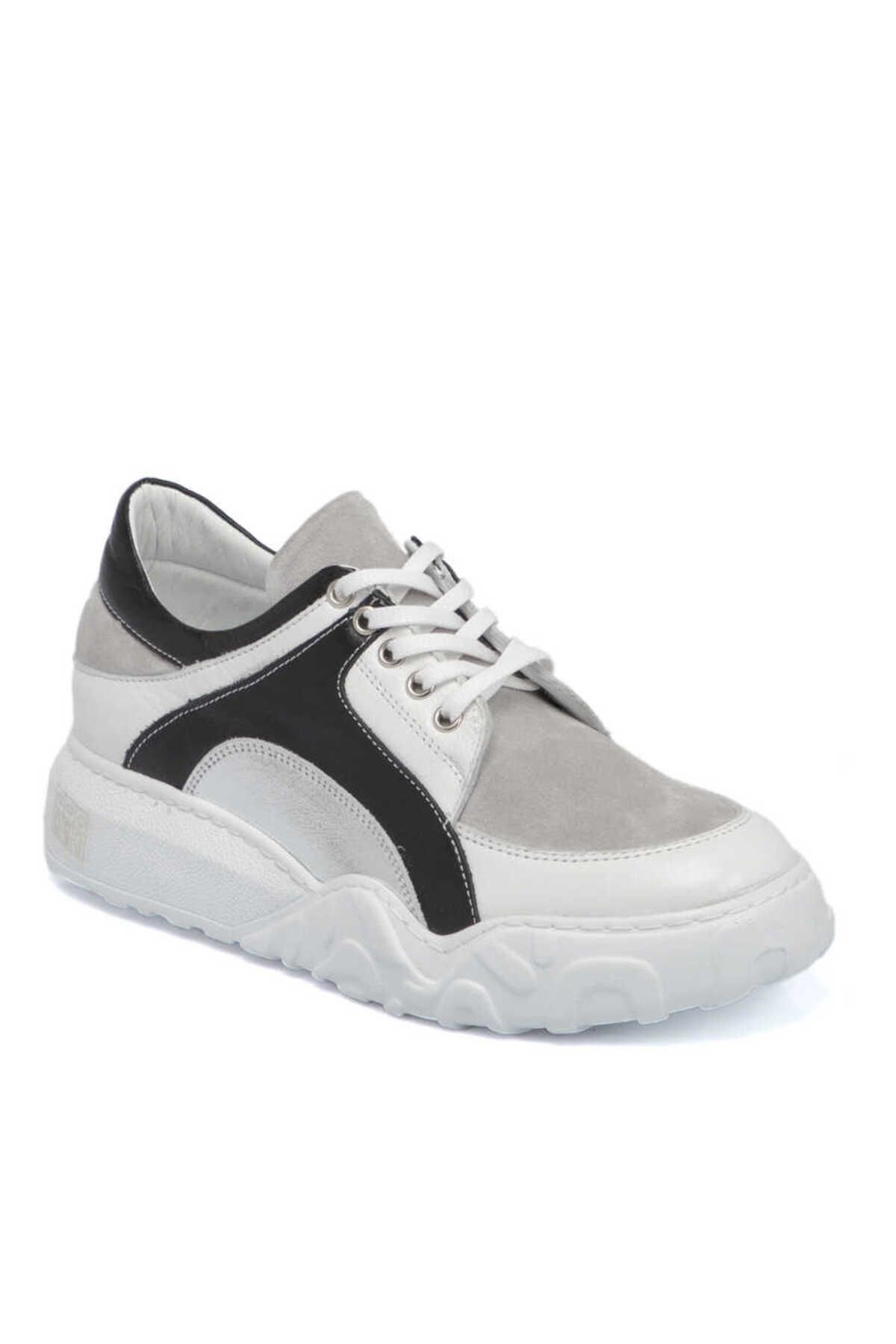 Tergan Beyaz Deri Kadın Sneaker - K22I1AY66101-A26