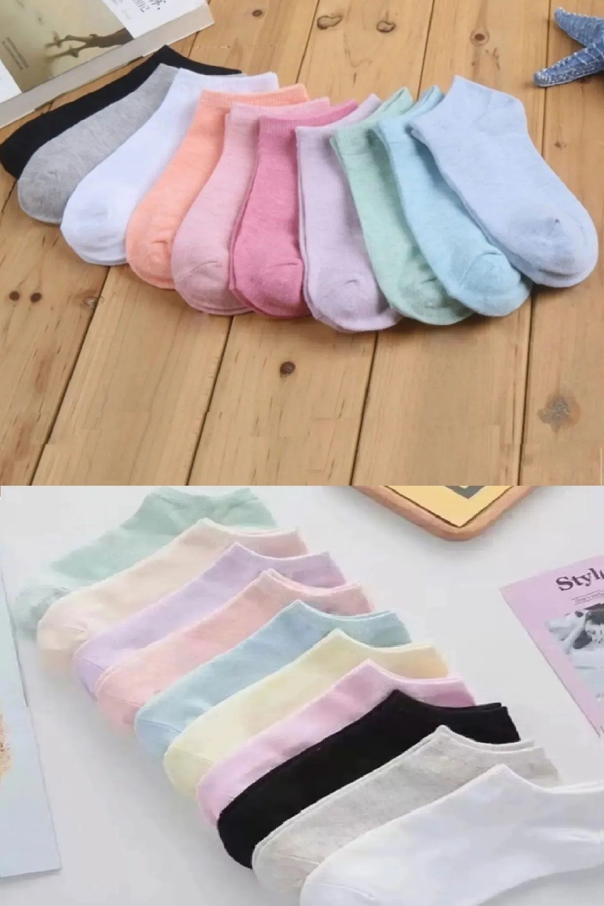 SOCKSHION Kadın Karışık Extra Soft Renkli Koton Patik Çorap Seti 8 Çift - Ayaklarınıza Renk Katın!