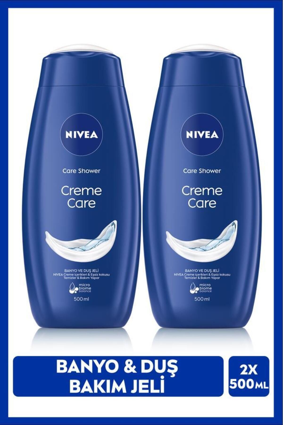 NIVEA Creme Care Banyo Ve Duş Jeli 500 M X2 Adet, Vücut Nemlendirme Ve Eşsiz Koku