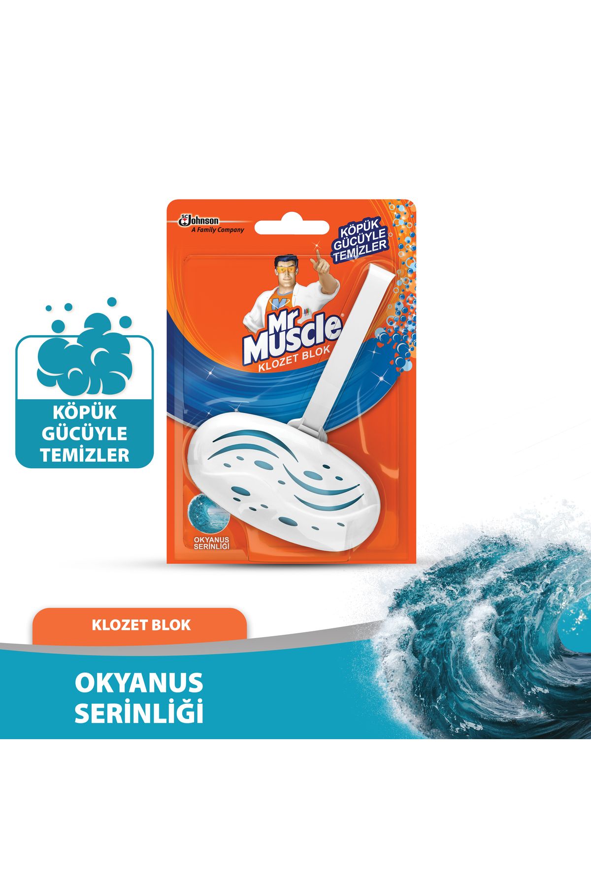 Mr. Muscle Klozet Blok Tuvalet Temizleyici, Okyanus Sessizliği 40 g
