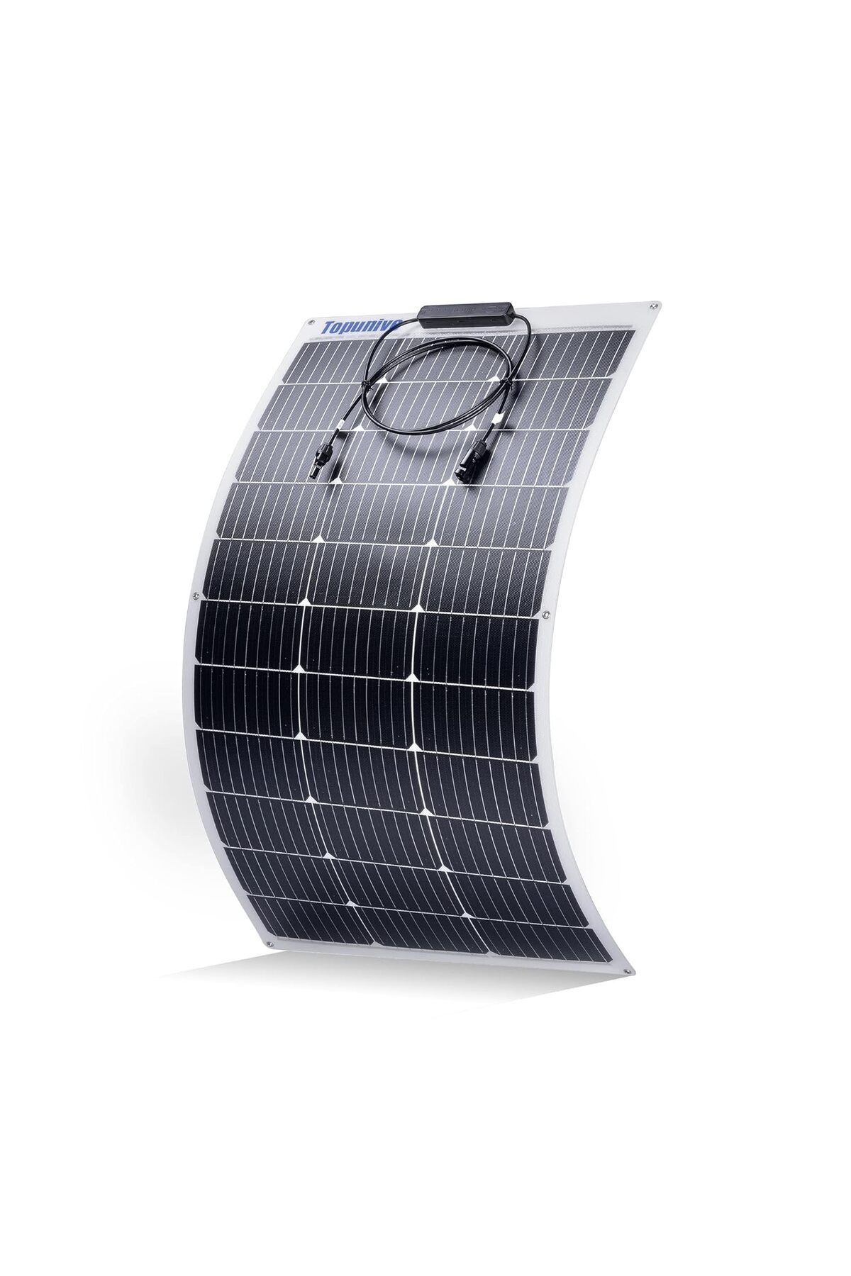 Topunive Esnek Güneş Paneli 100W 12V Monokristal Esnek Güneş Enerjisi Modülü Karavan, 12 Volt İçin
