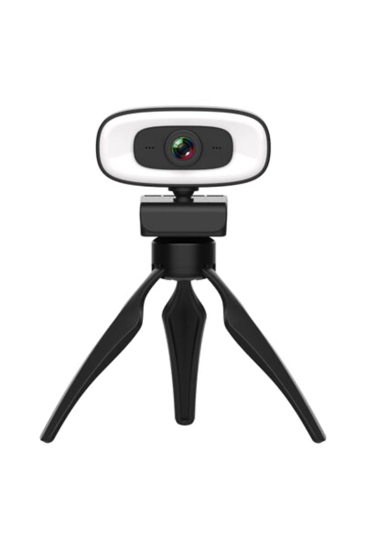 HALKA TEKNOLOJİ Webcam Yayıncı 2k Full Hd 60fps Kullanışlı Işıklı 2560*1440p Çözünürlük 360* Dönebilen Kamera