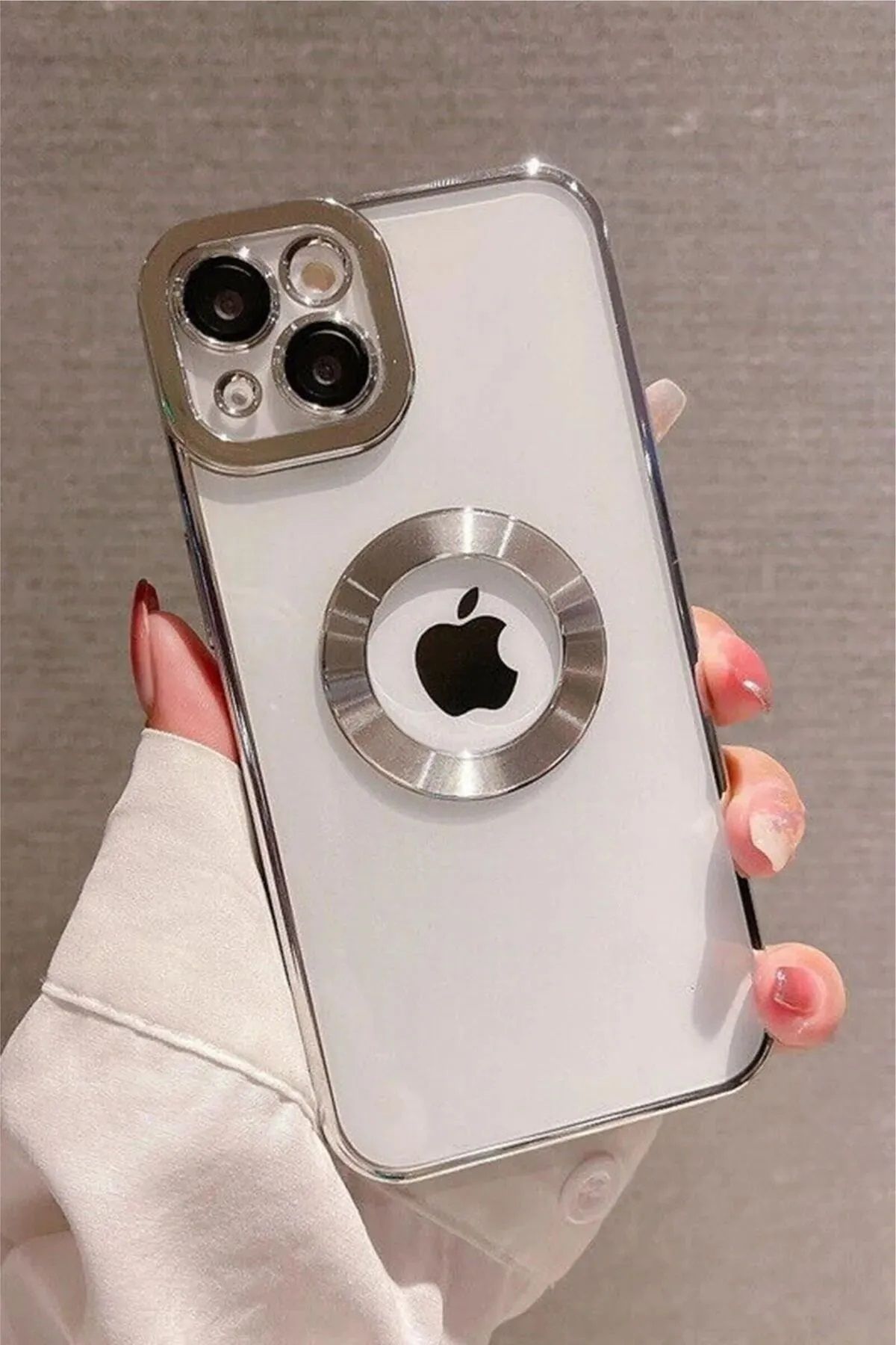 Vision Apple Iphone 13 Uyumlu Kamera Lens Korumalı Renkli Çerçeveli Şeffaf Silikon Kılıf
