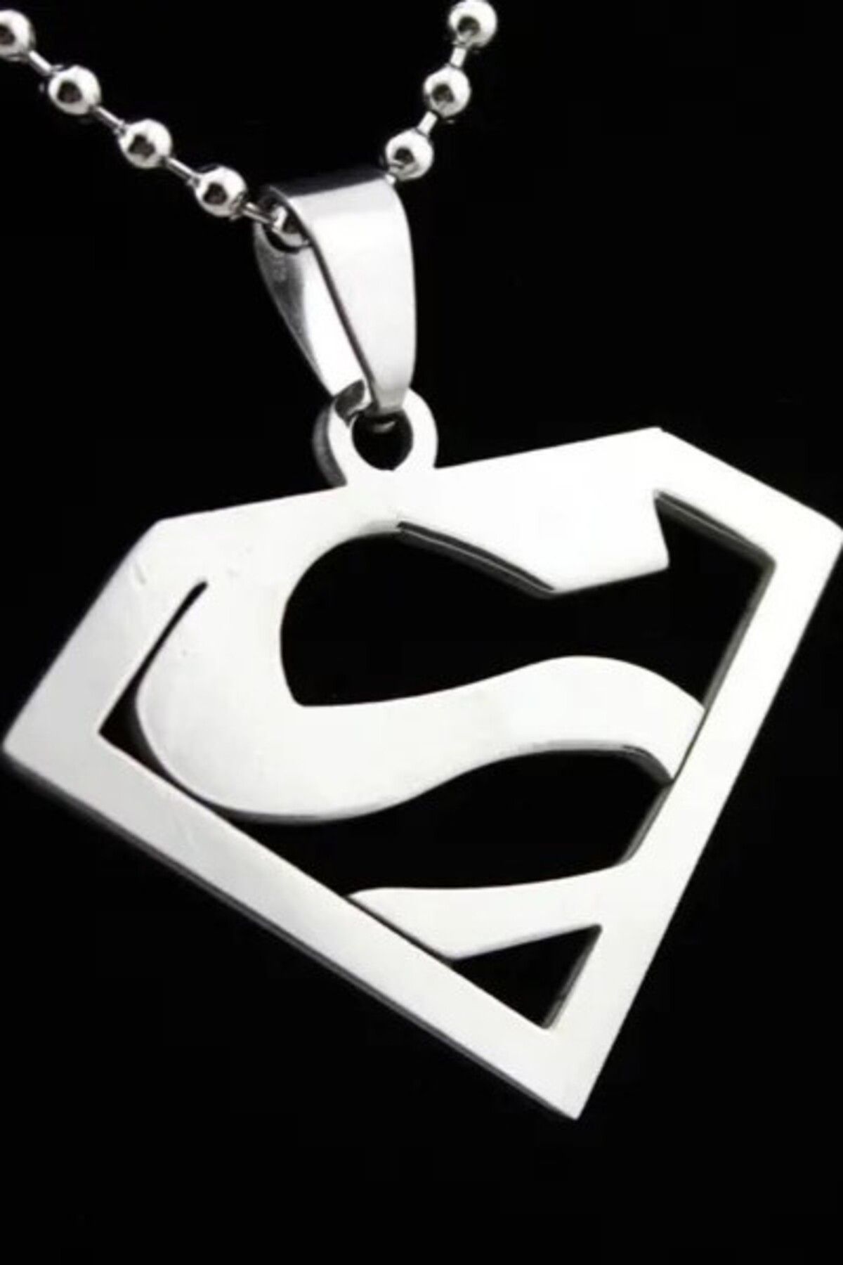 Takı Dükkanı Paslanmaz Çelik Unisex Kadın Erkek Superman Kolye Kararmaz eck53