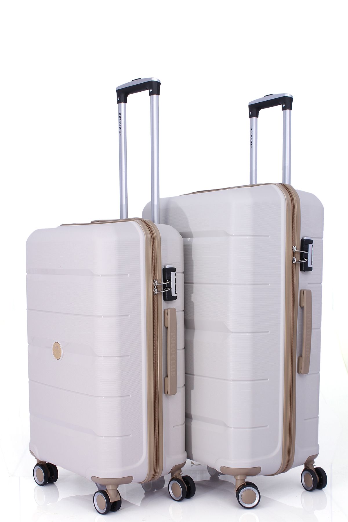 Fiyaka My-pp 2'li Büyük&Orta Polipropilen Süper esnek kırılmaz tekerlekli valiz bavul seyahat KEMİK
