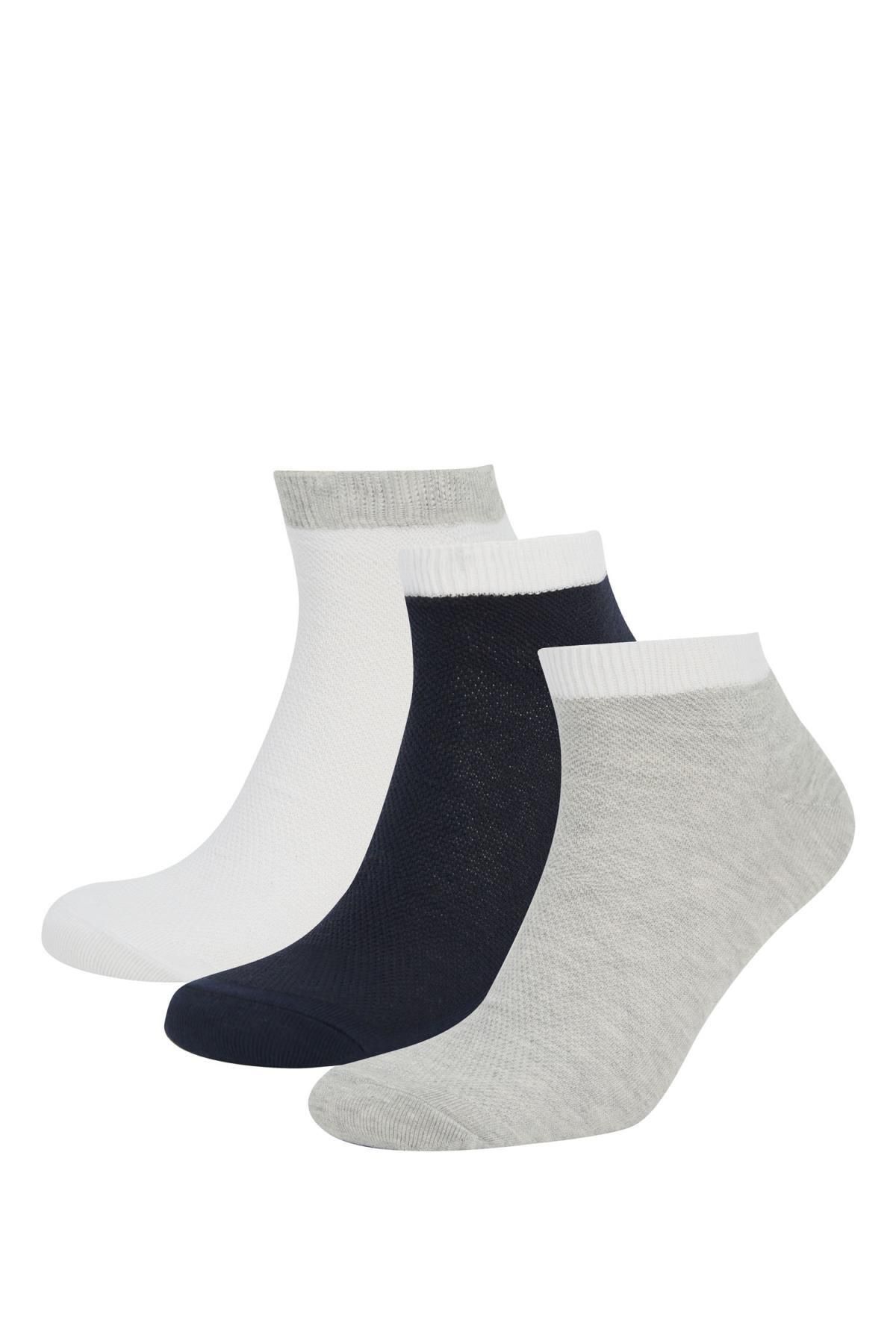 Defacto Erkek 3lü Pamuklu Patik Çorap T7196azns
