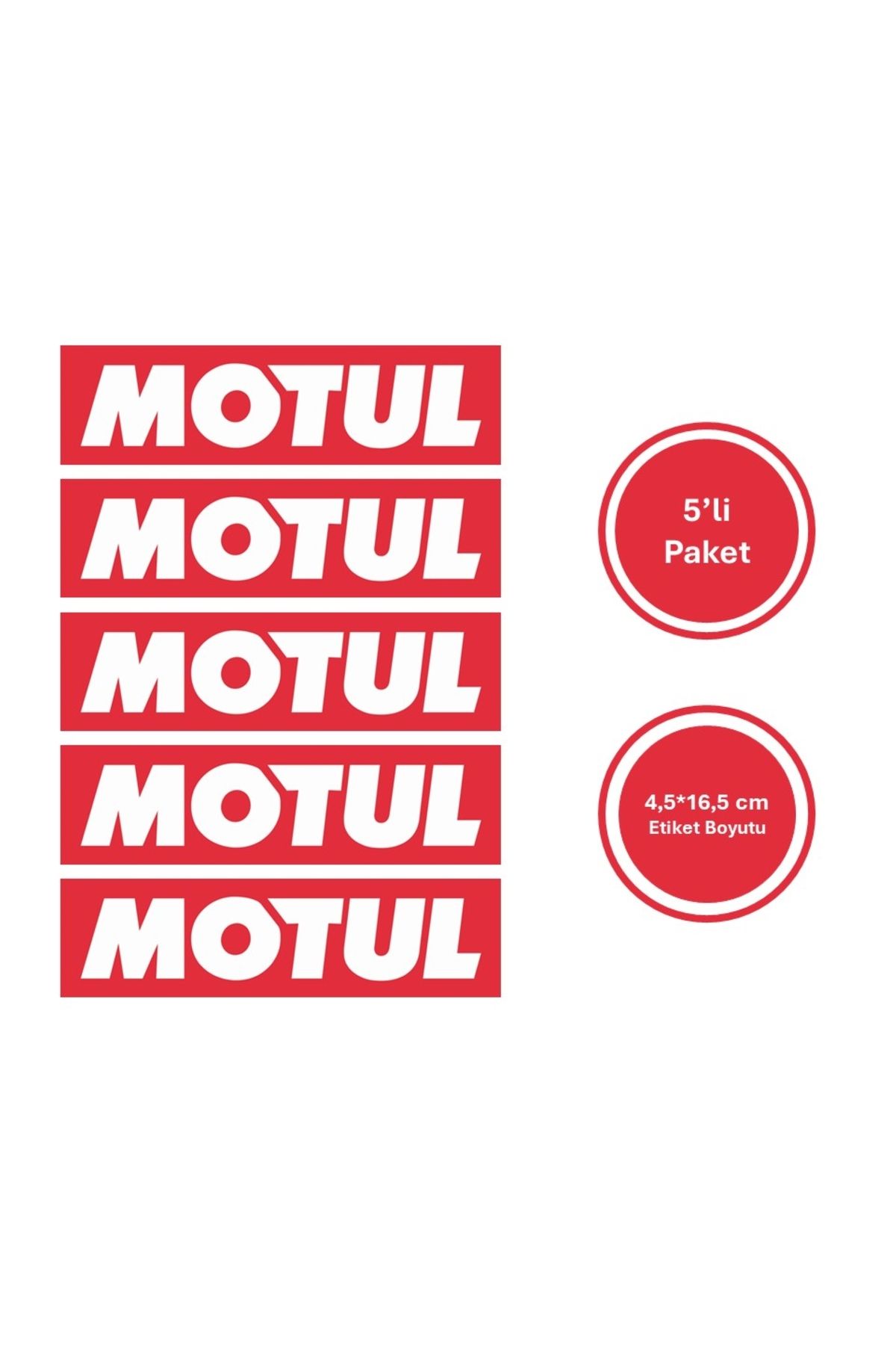 Motul 5 Adet Motul Yağ Sticker Etiket 16,5*4,5cm