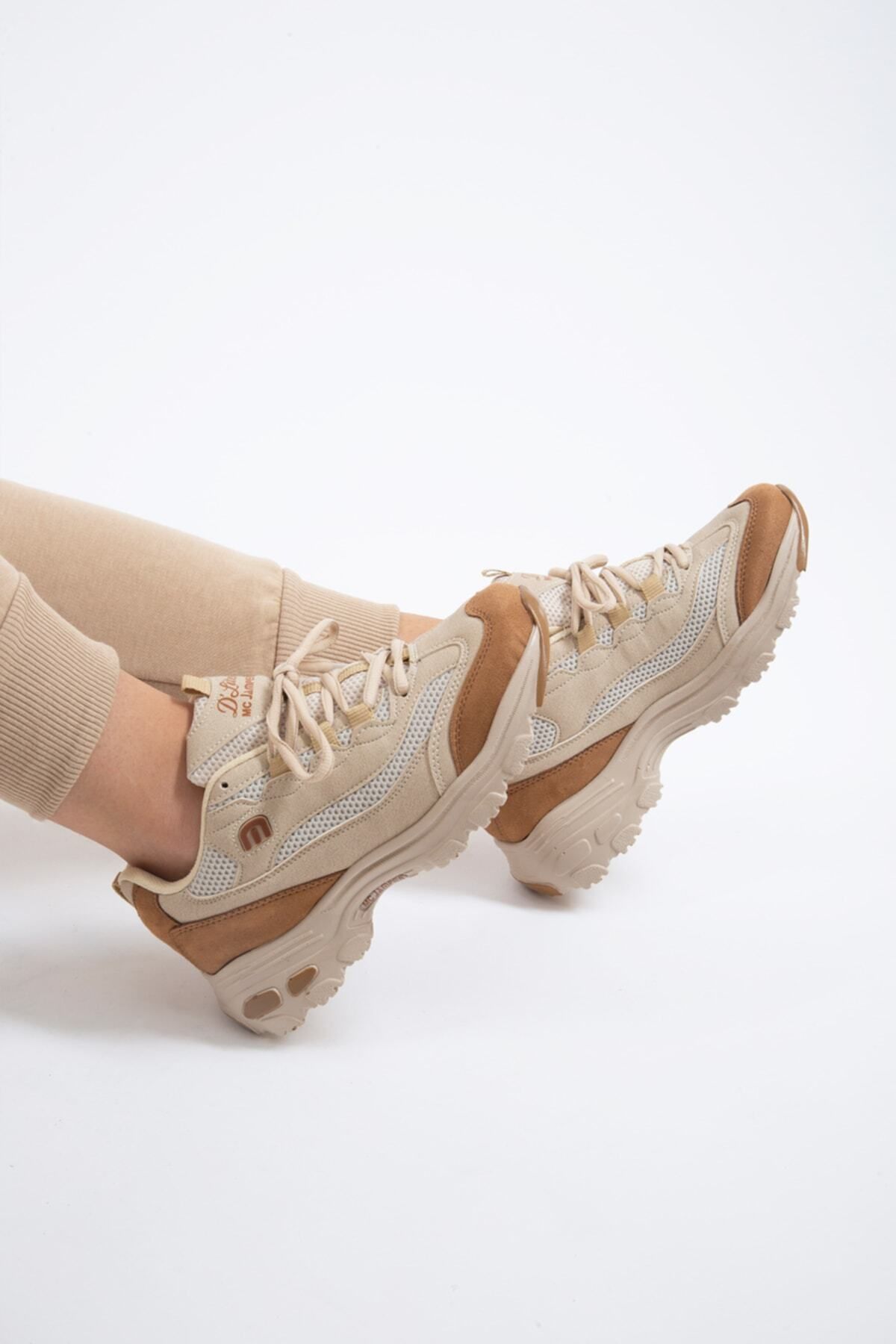 Tomsking Kadın Bej Sneaker Günlük Spor Ayakkabı 1901