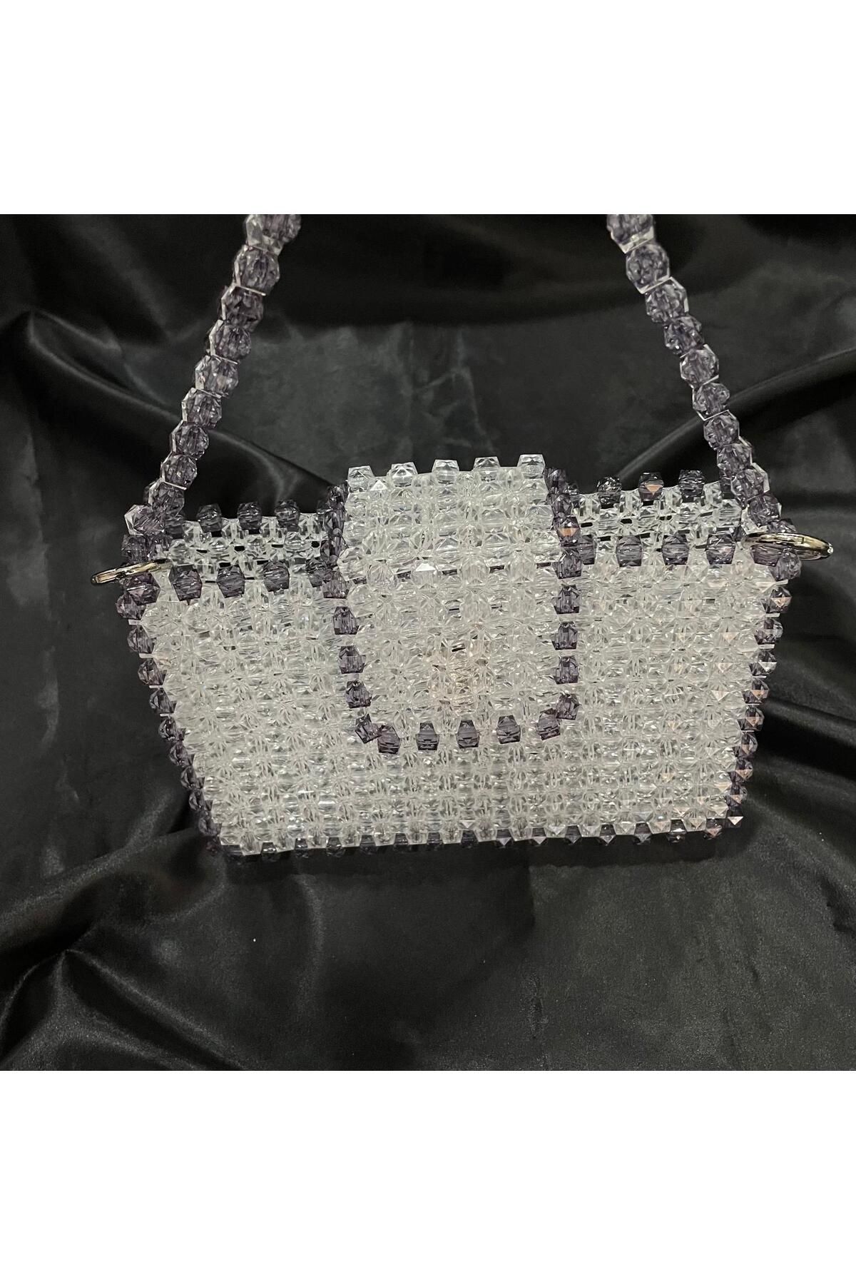 sirius art design kristal kutu çanta - boncuk çanta