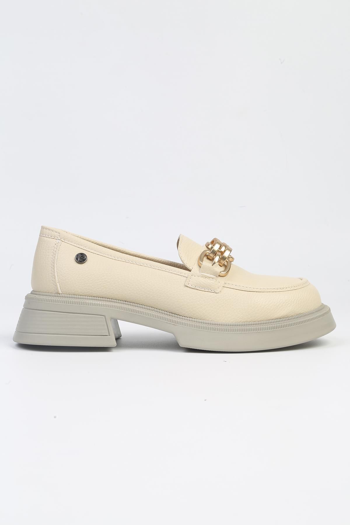 Pierre Cardin ® | PC-52651 - 3441 Krem -Kadın Loafer Günlük Ayakkabı