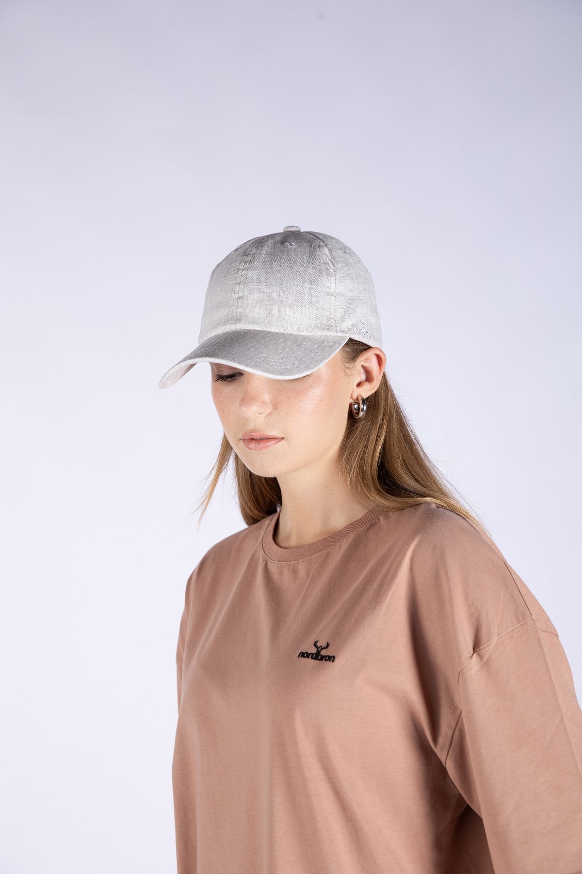 Nordbron Unisex Taş Rengi Ayarlanabilir Tokalı Terletmez Pamuk İç Astarlı Kep Şapka Dokulu Keten Bethnal
