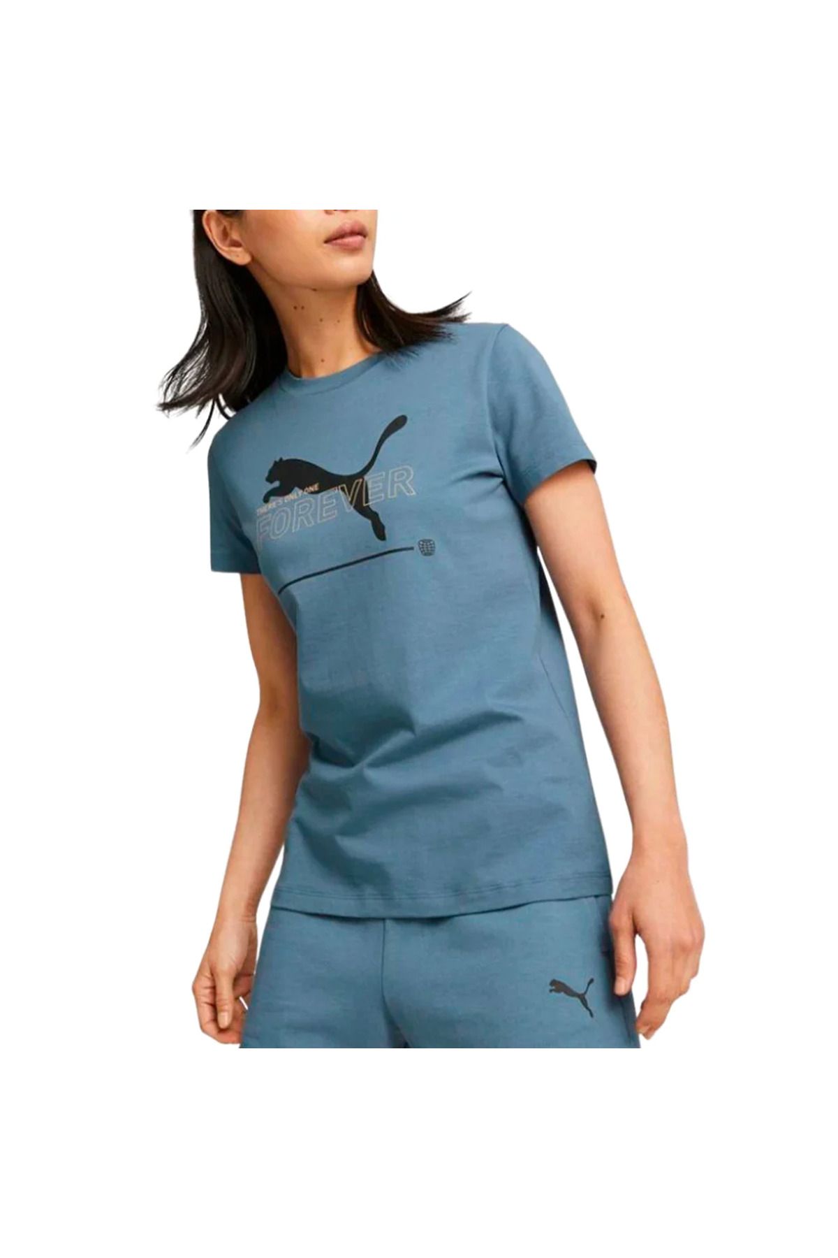 Puma Essential Kadın Mavi Günlük Stil T-shirt 67330117
