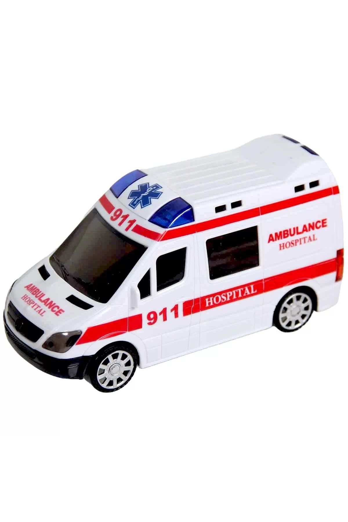 BYCEGU Sesli Ve Işıklı Çarp Dön Pilli Ambulans I?lk Yardım Kurtarma Aracı